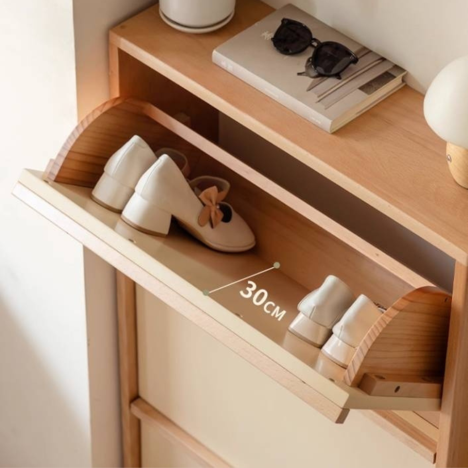 Beech Solid Wood Shoe Cabinet Hallway Cabinet