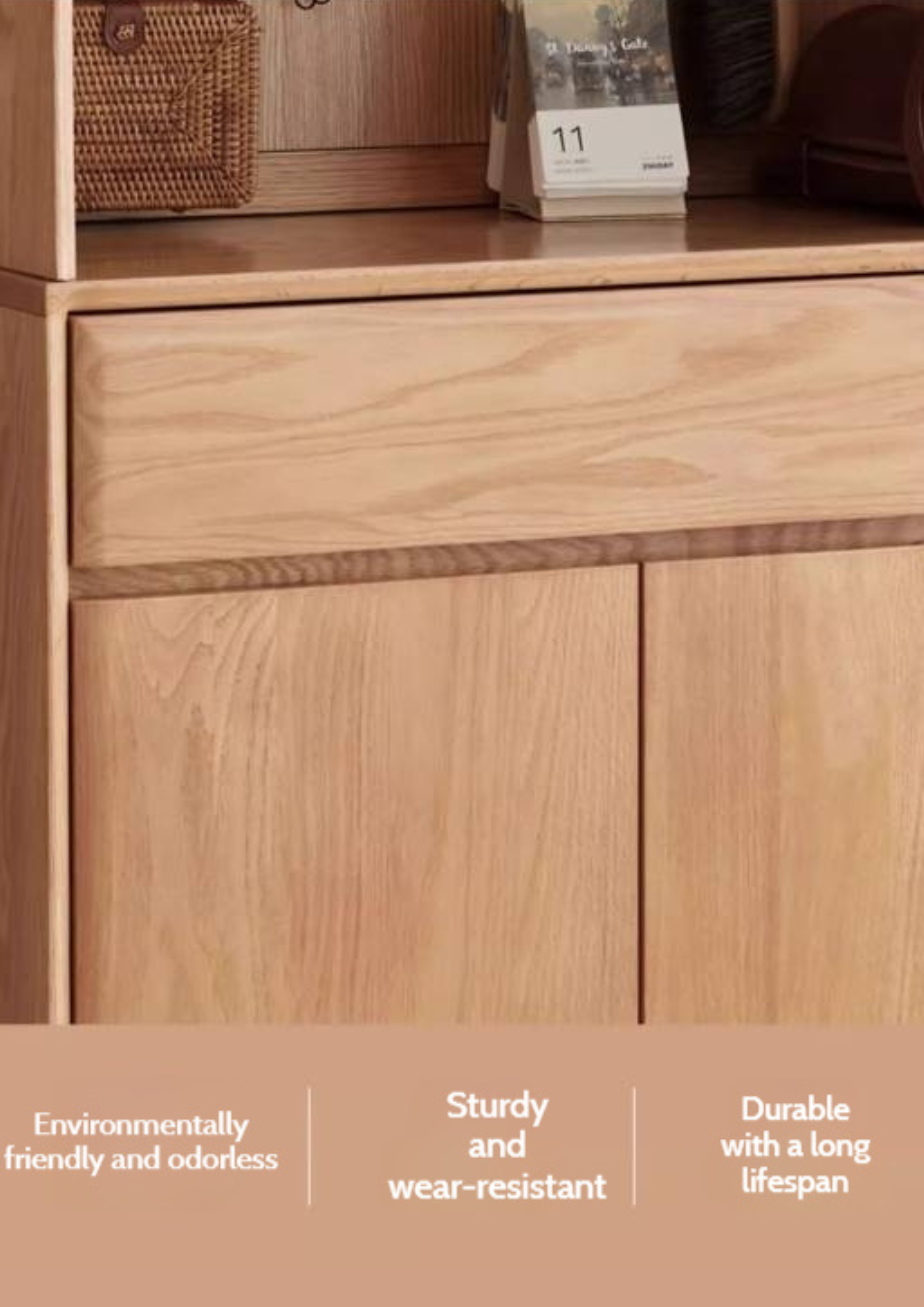 Oak Solid Wood Entrance Hall Cabinet Shoe