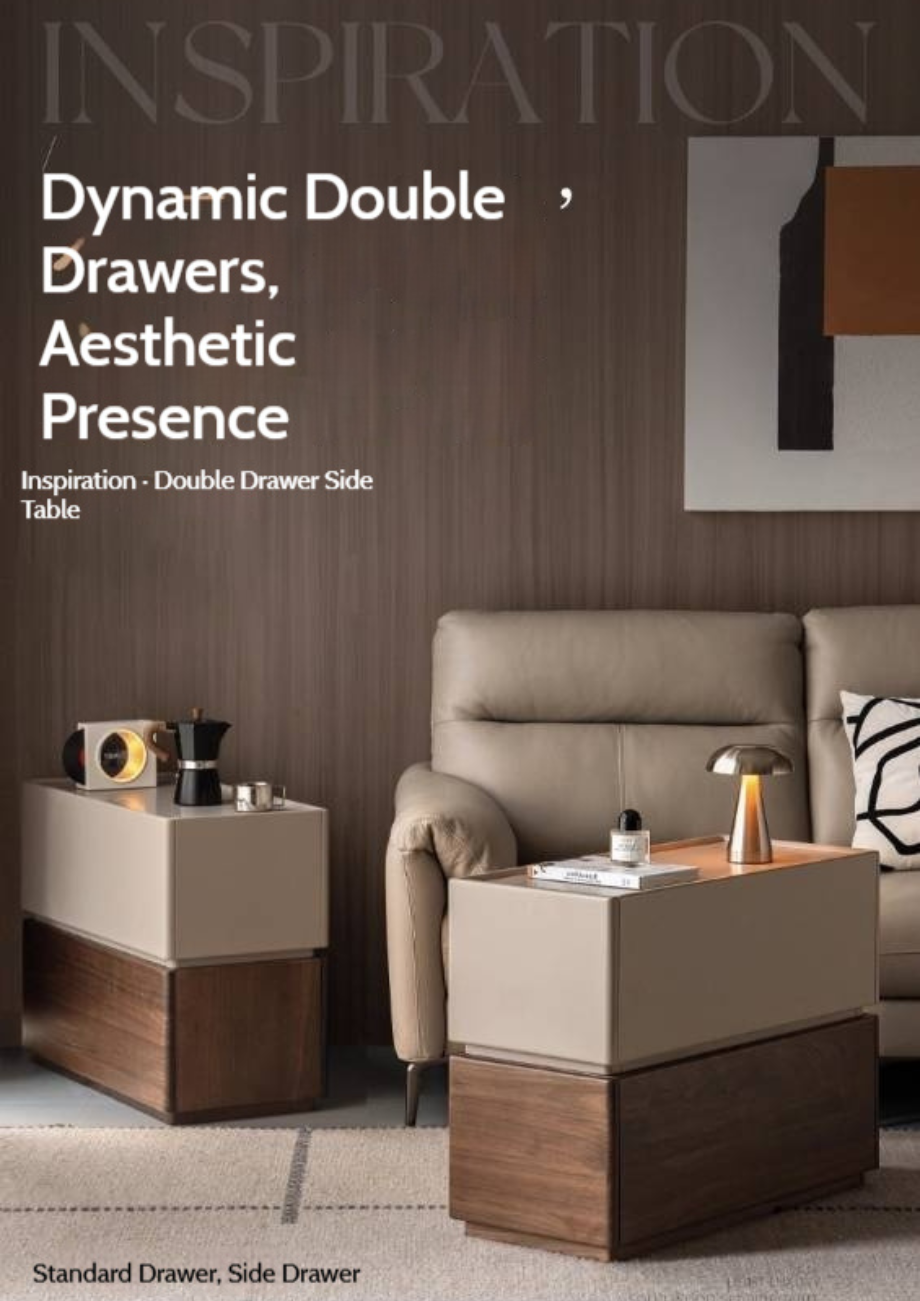 Black Walnut Solid Wood Italian Light Luxury Style Side Table