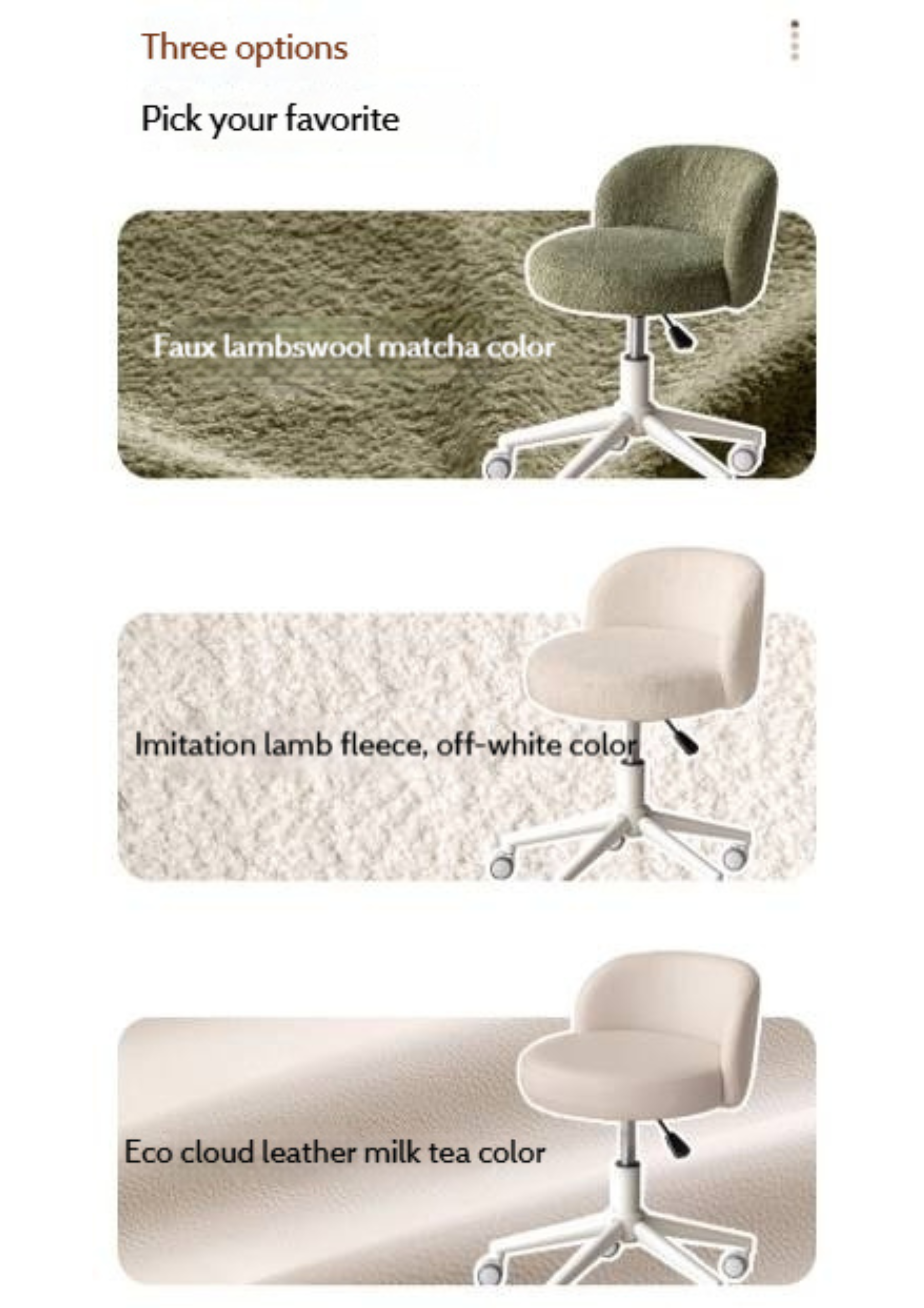 Modern Height Adjustable Makeup Chair