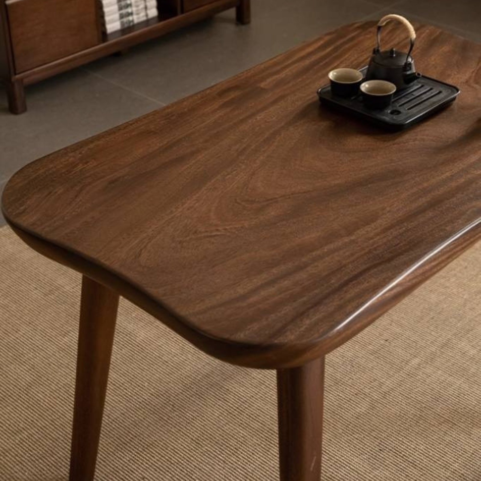 Black Walnut Solid Wood Natural Edge Tea Table
