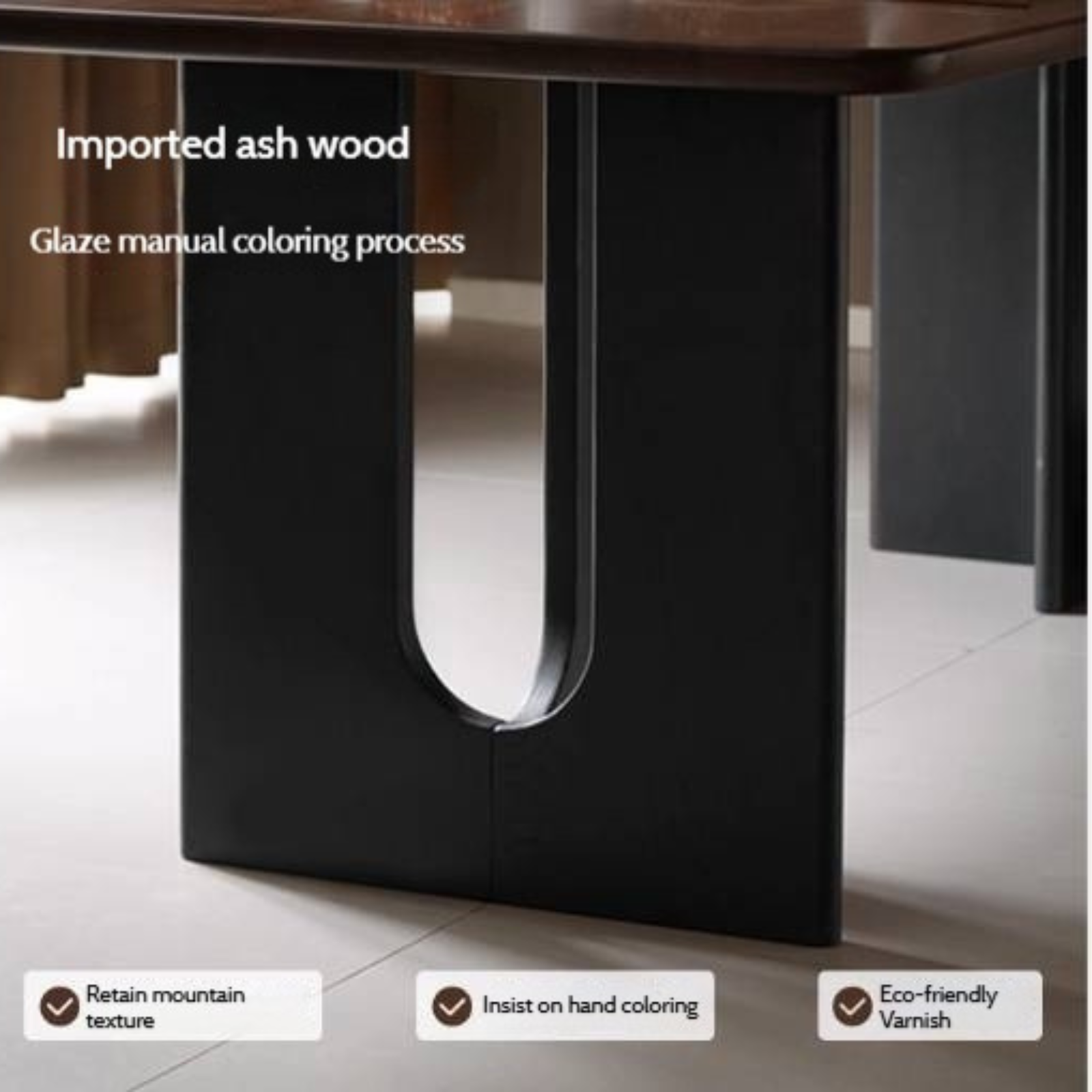Black Walnut Solid Wood Light Luxury Dining Table