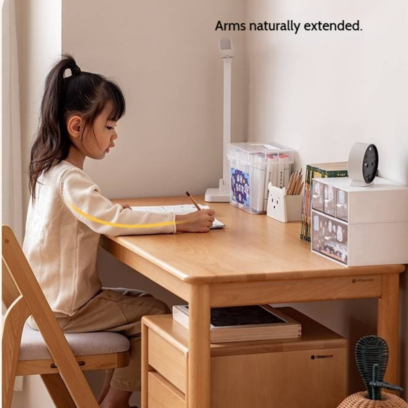 Beech Solid Wood Kids Study Table