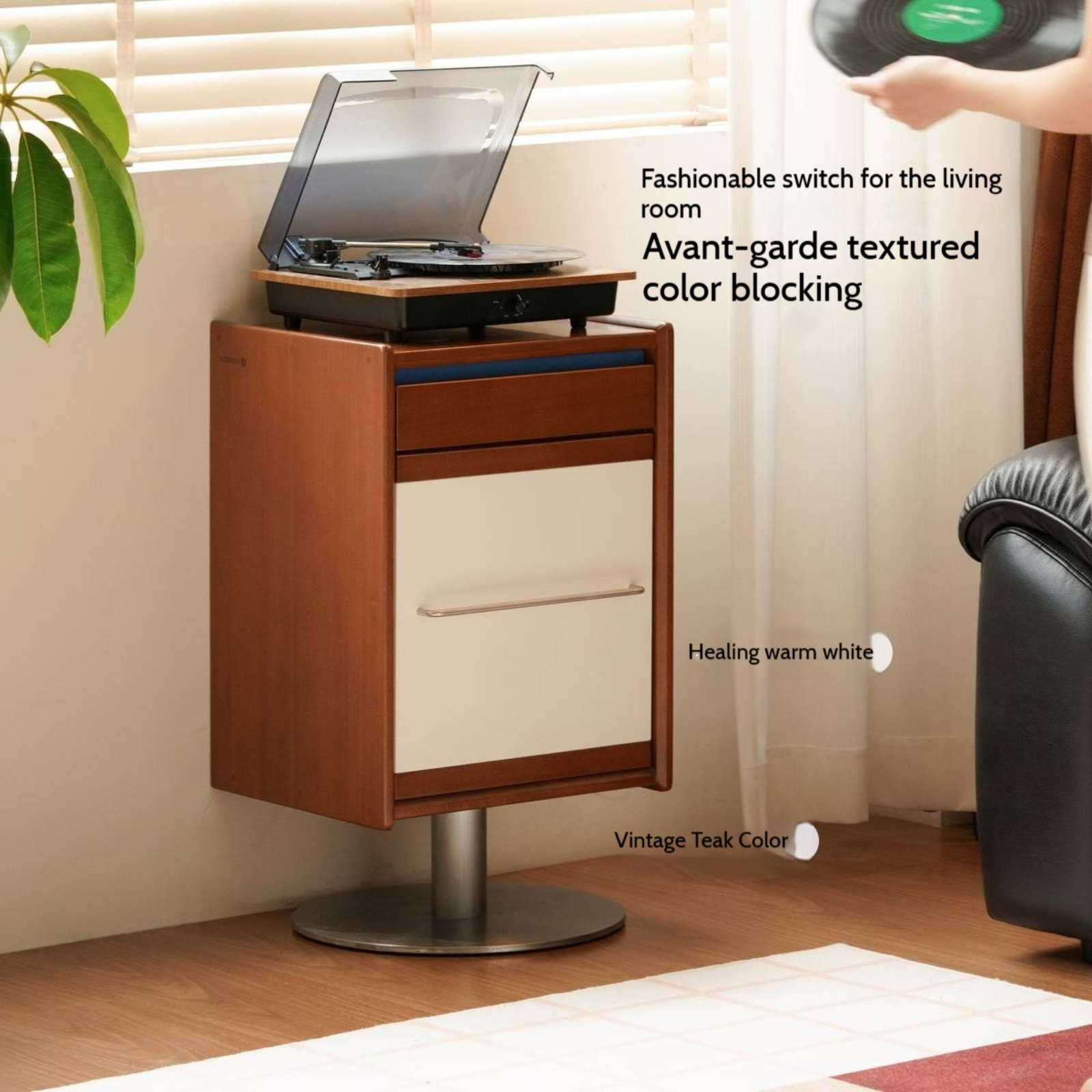 Poplar Solid Wood Vintage Side Table