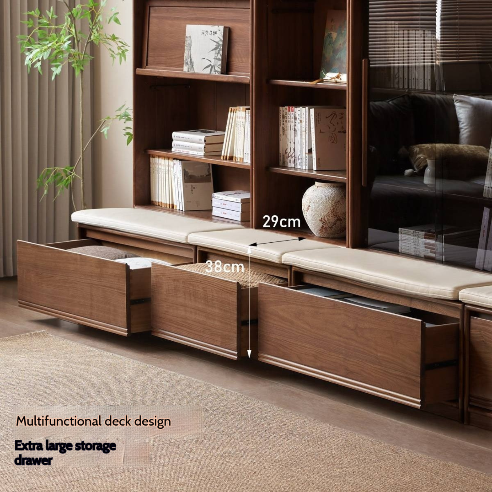 Ash Solid Wood Wall Combination Bookshelf