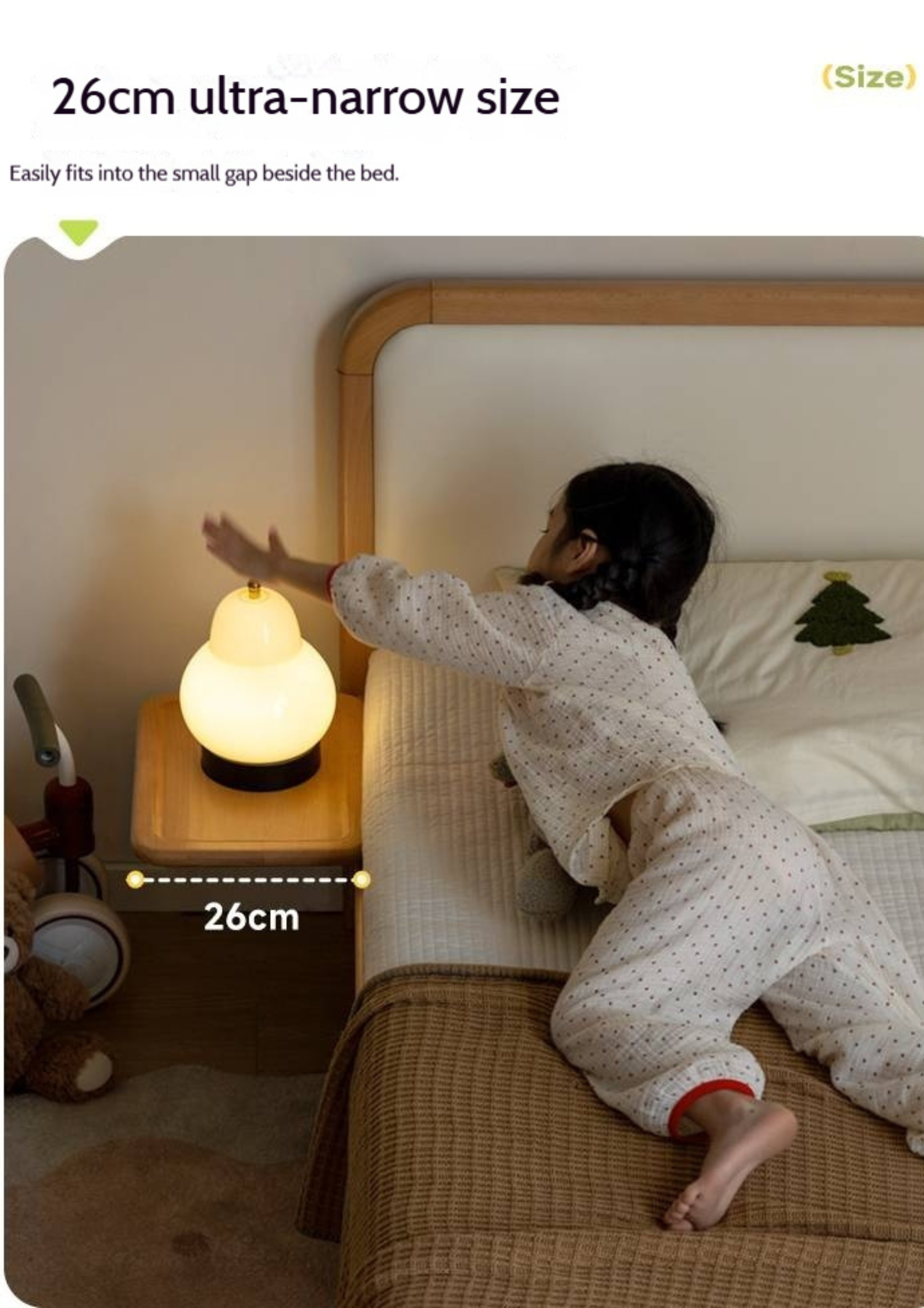 Beech Solid Wood Children's Floating Storage Bedside Shelf