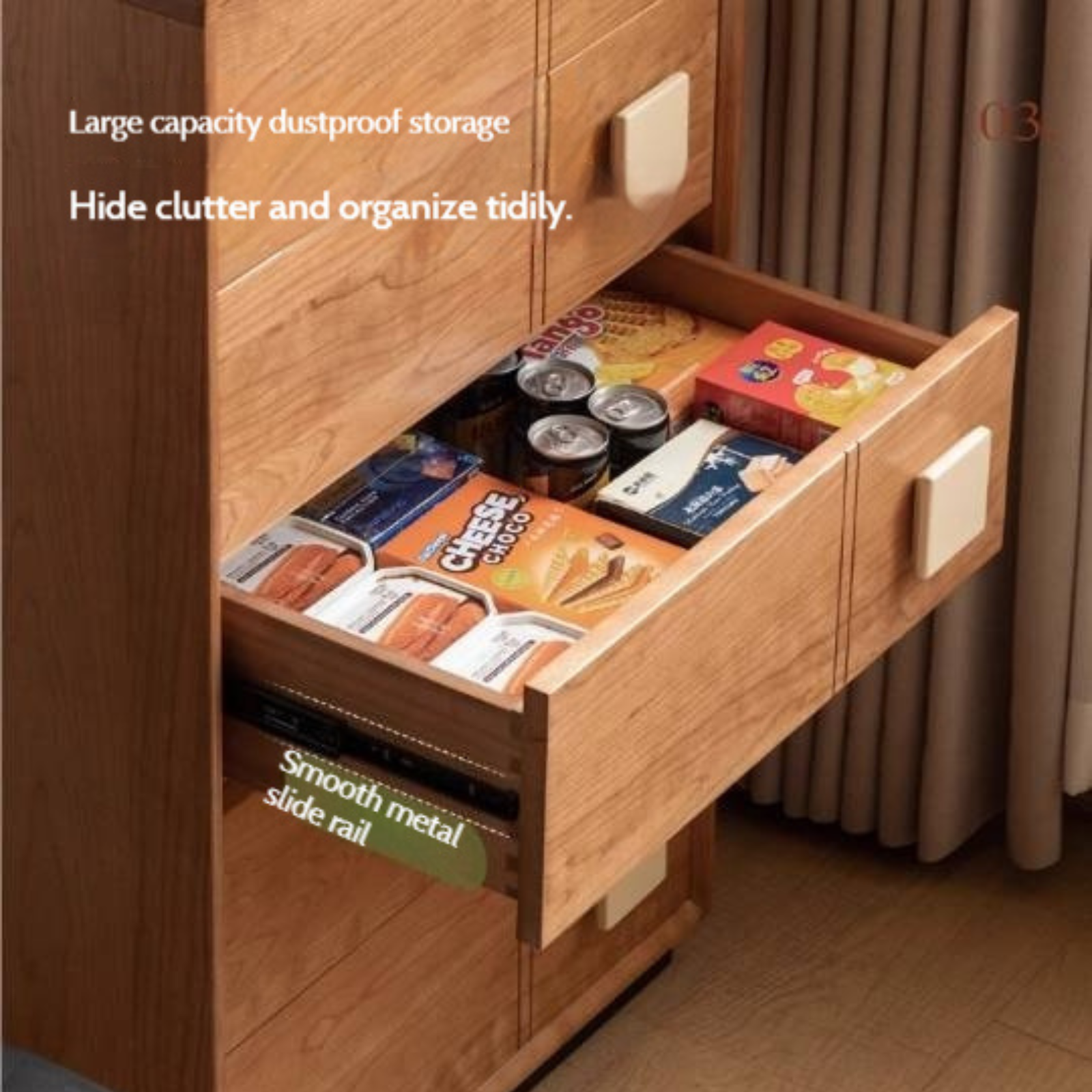 Cherry Solid Wood Retro Five-Drawer Chest