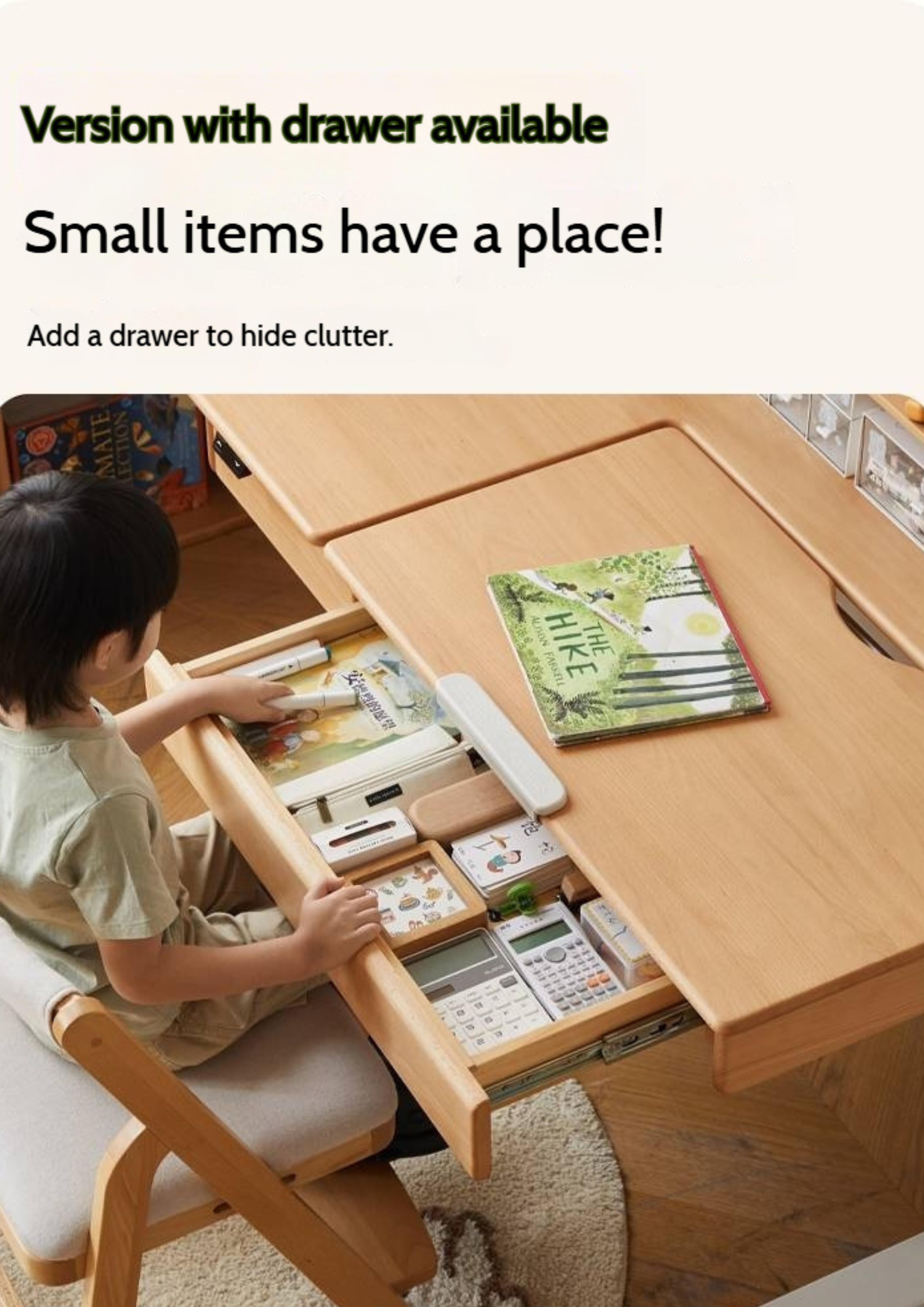 Beech Solid Wood Children's Electric Learning Desk