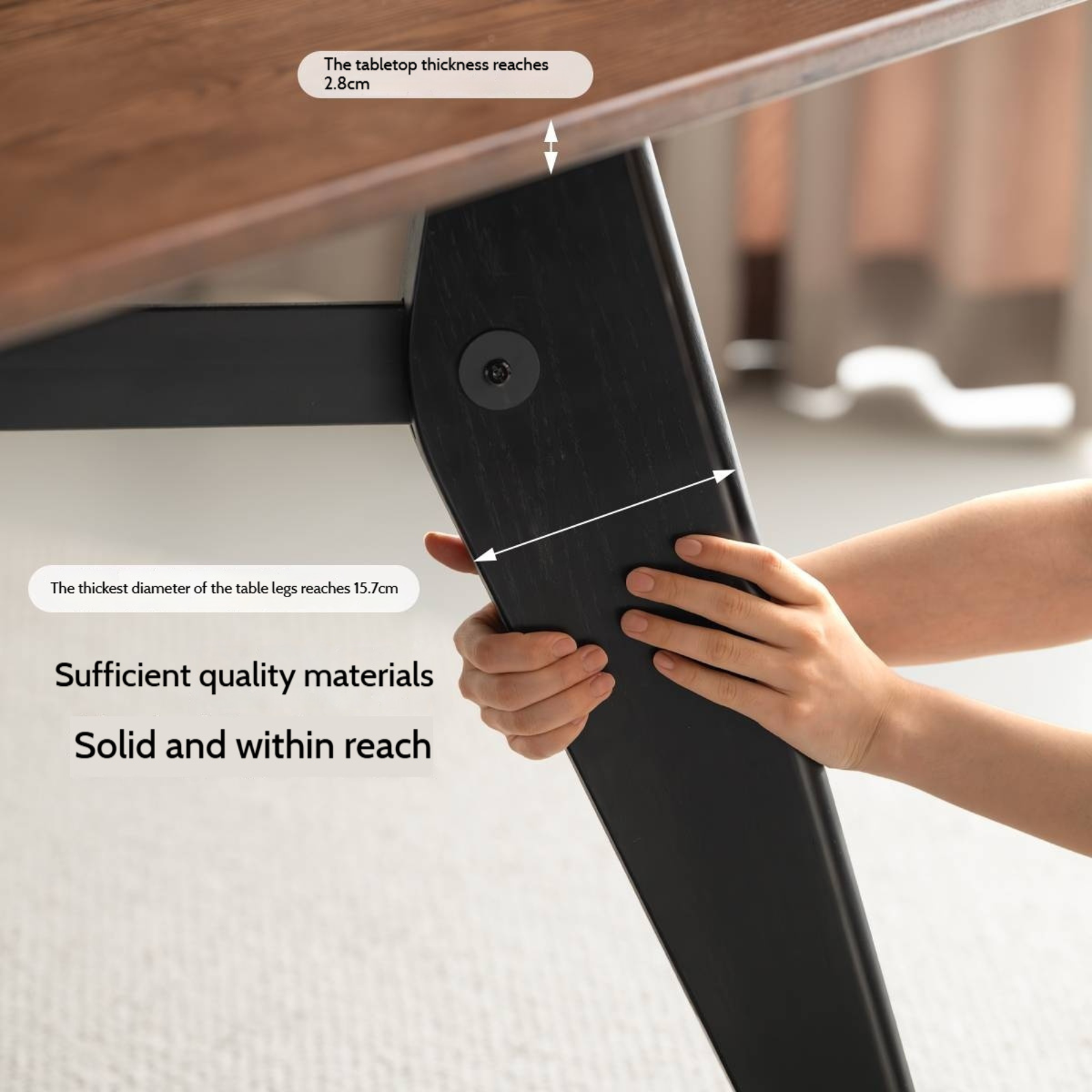 Oak Solid Wood Italian Light Luxury Dining Table