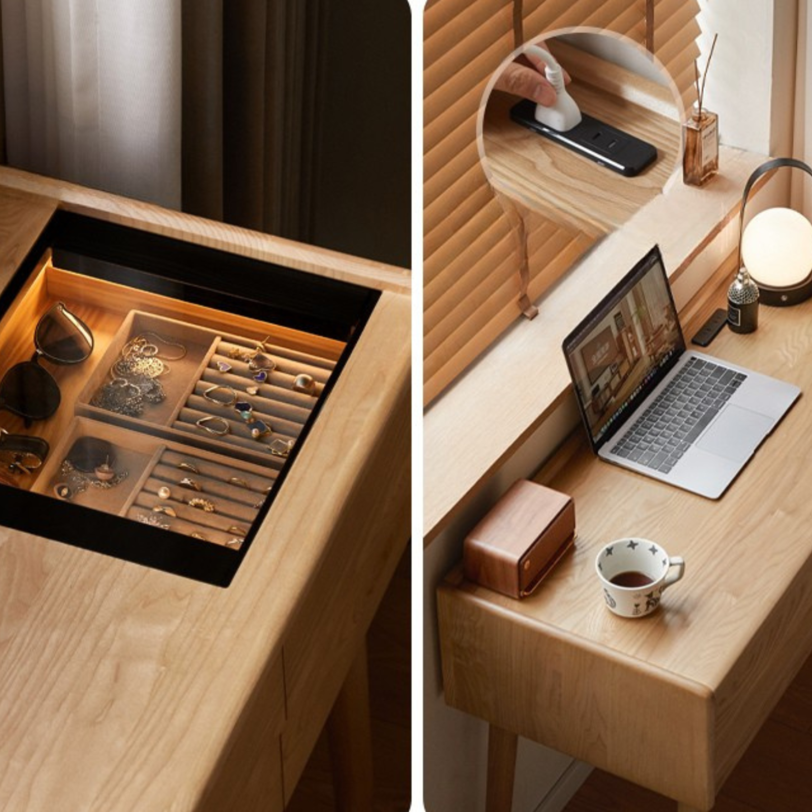 Ash Solid Wood Modern Dressing Table