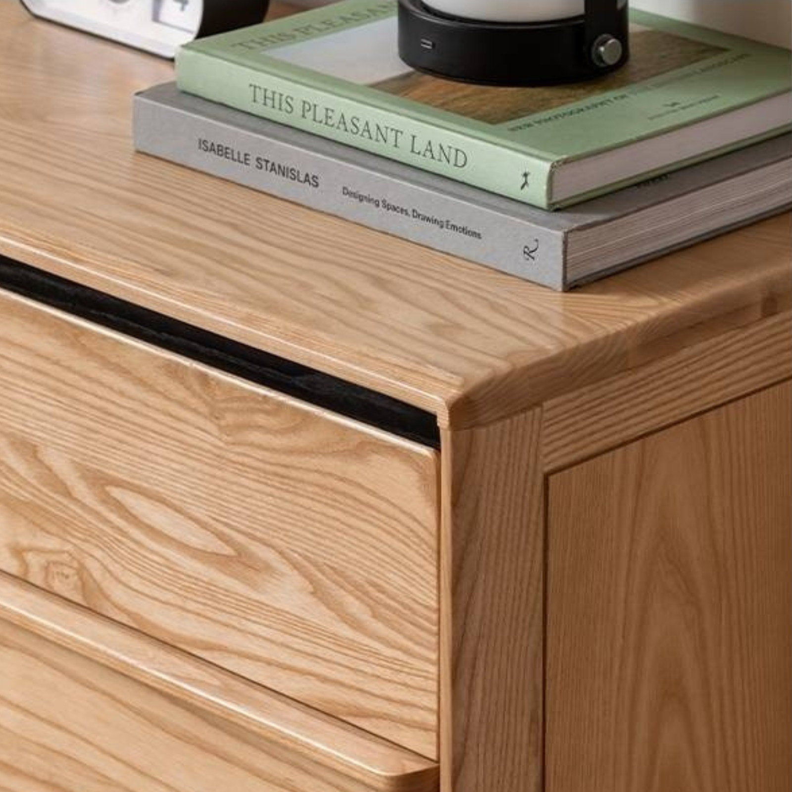 Ash Solid Wood Storage Drawer Cabinet
