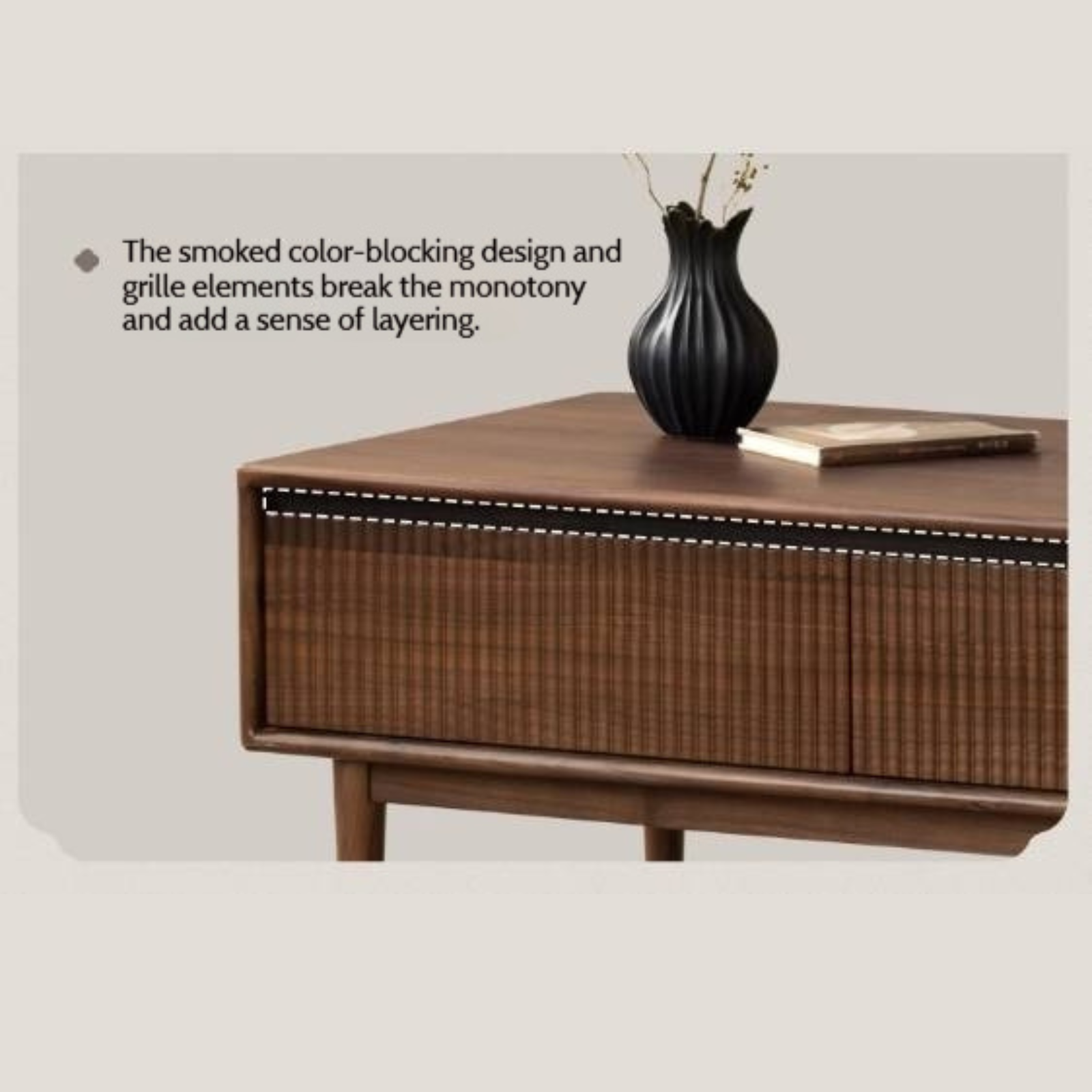 Black Walnut Solid Wood Italian Light Luxury Coffee Table