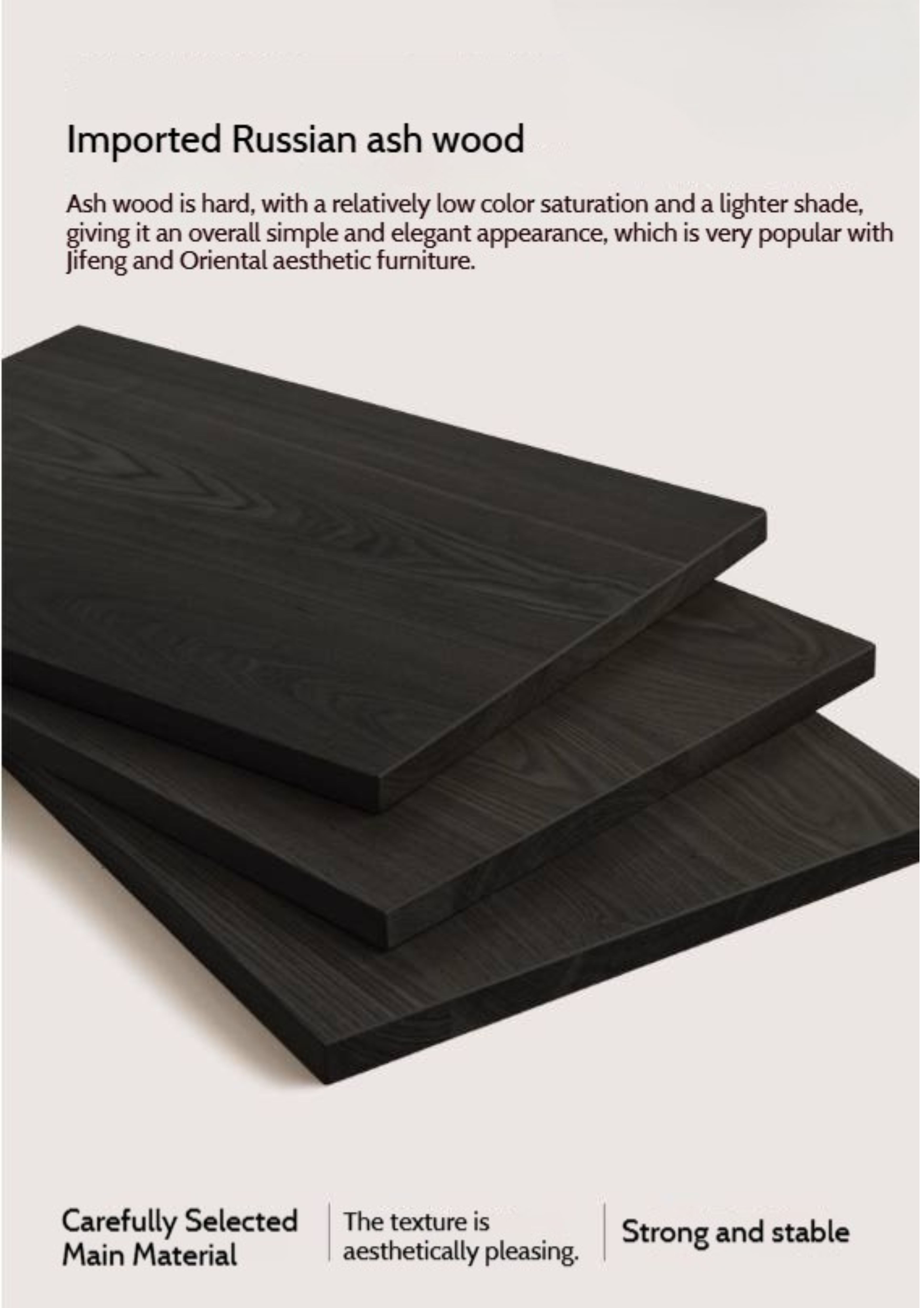 Ash Solid Wood Mobile Tea Cabinet