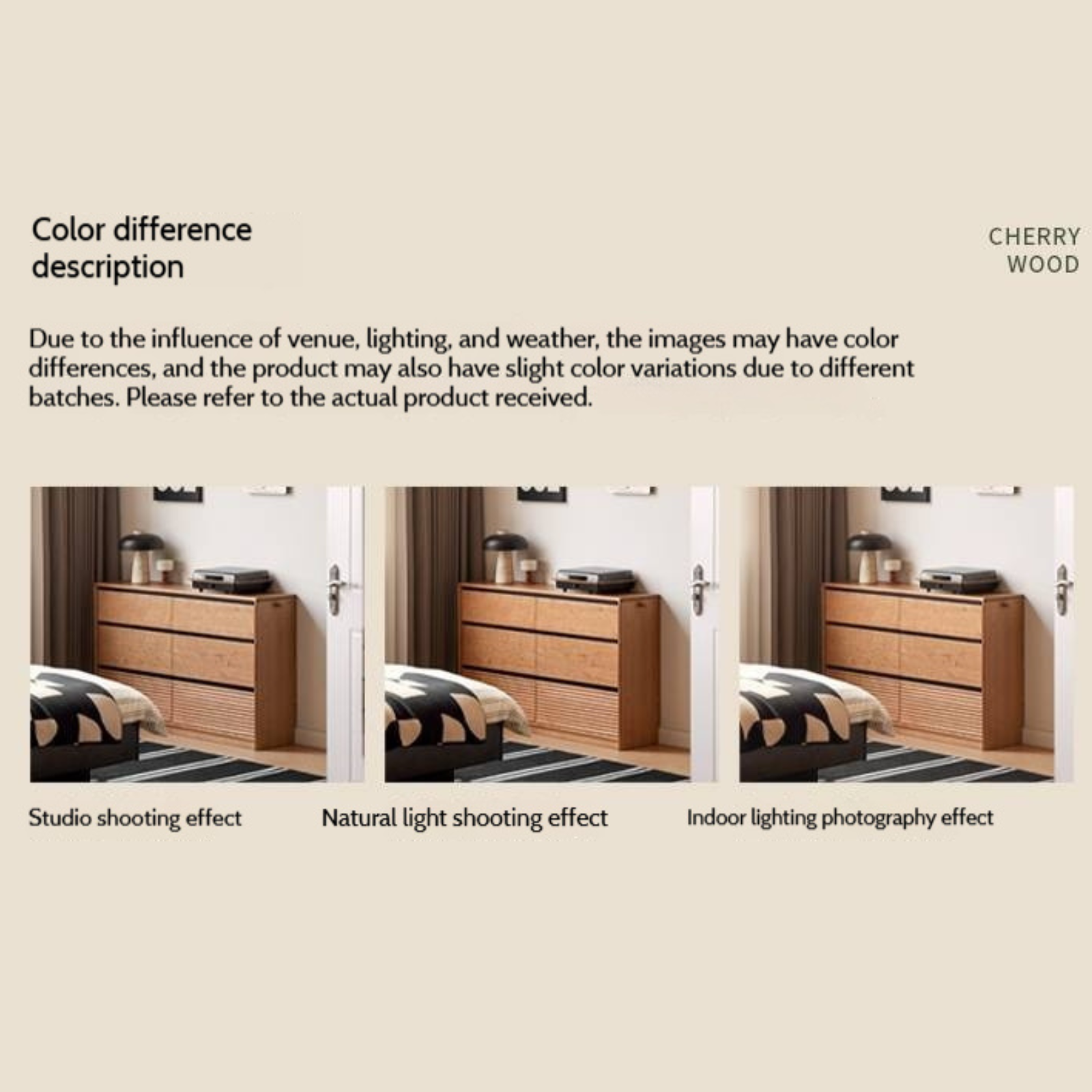 Cherry Solid Wood Retro Six-Drawer Chest