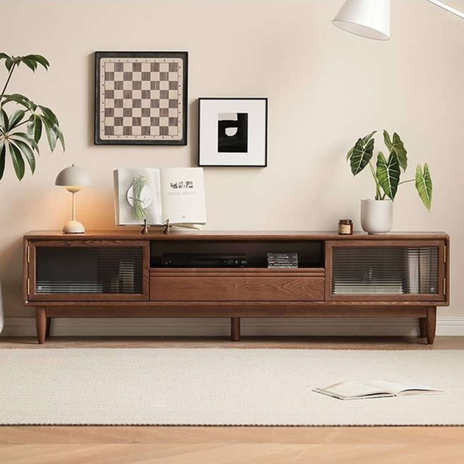 Ash Solid Wood Modern Minimalist TV Stand