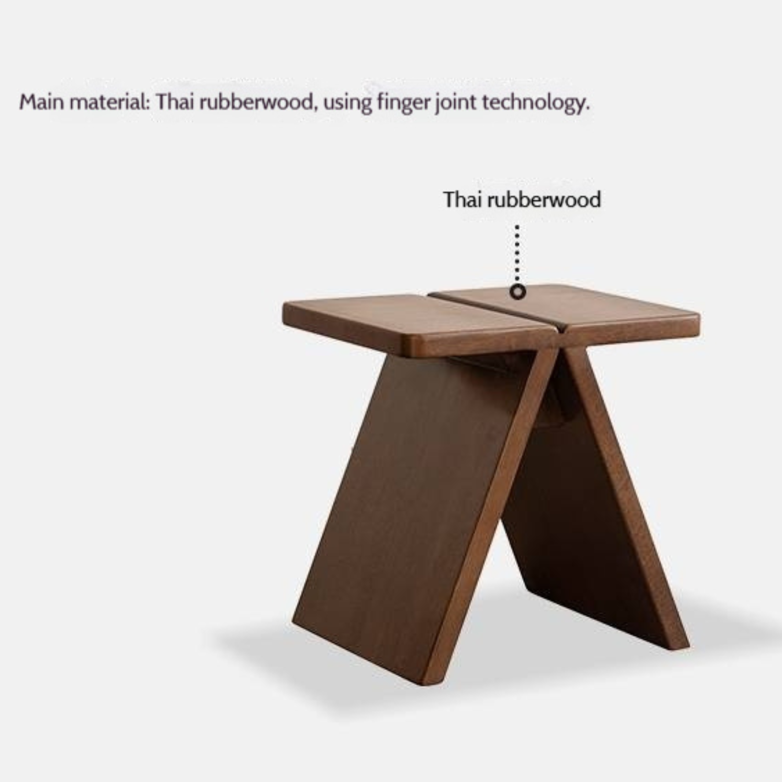 Solid Rubberwood Modern Minimalist Square Shoe Changing Stool