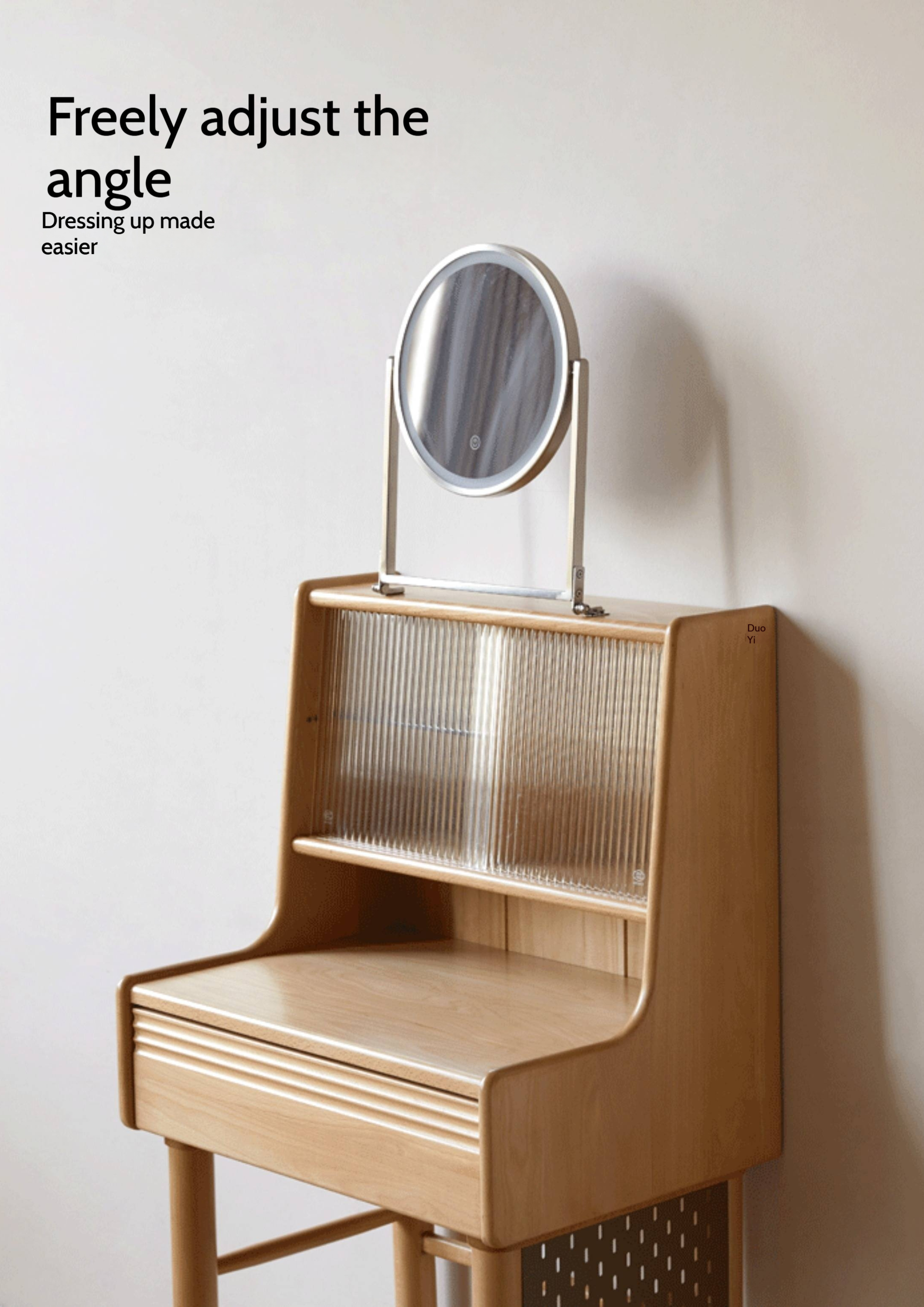 Beech Solid Wood Multifunctional Vanity Table Makeup