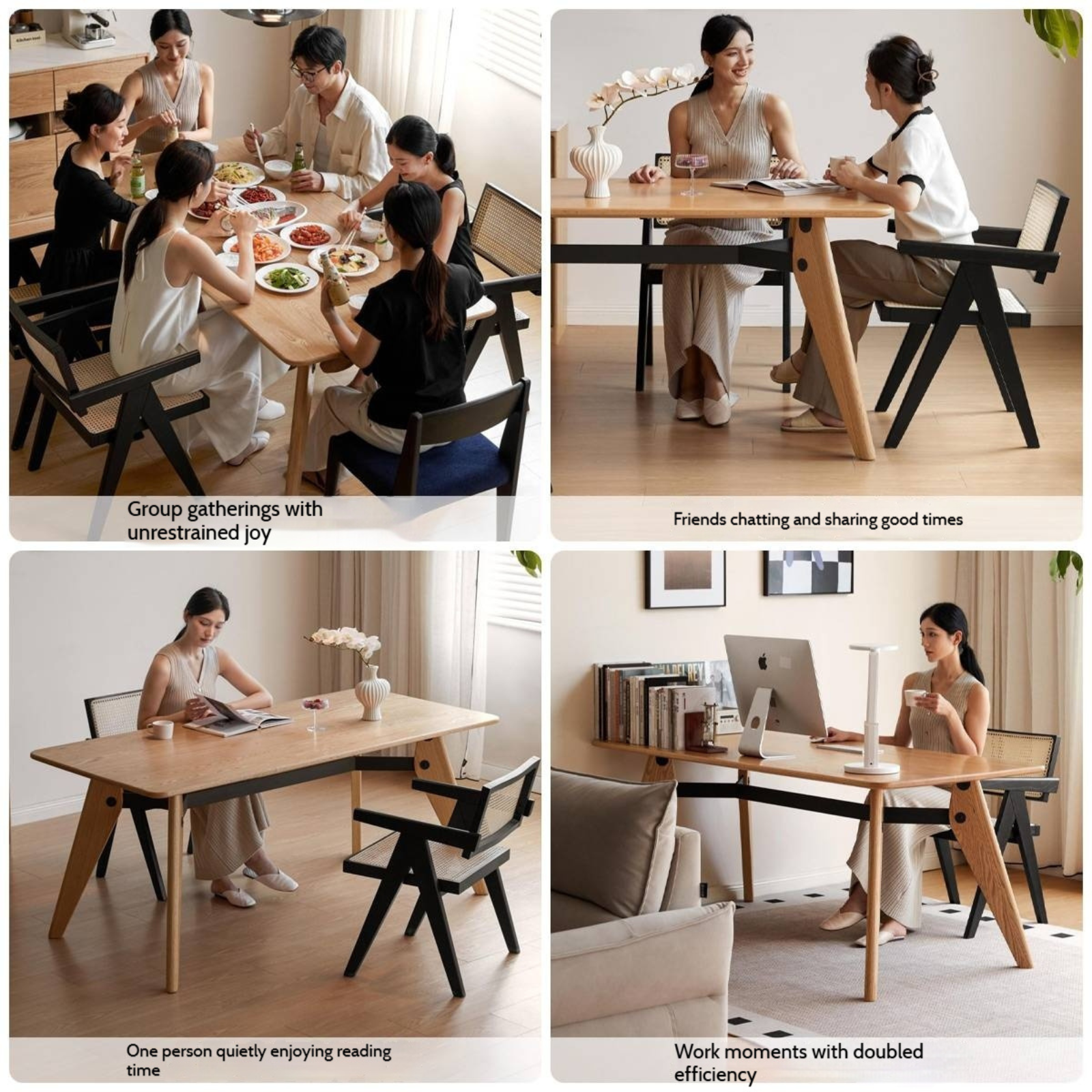 Oak Solid Wood Modern Dining Table