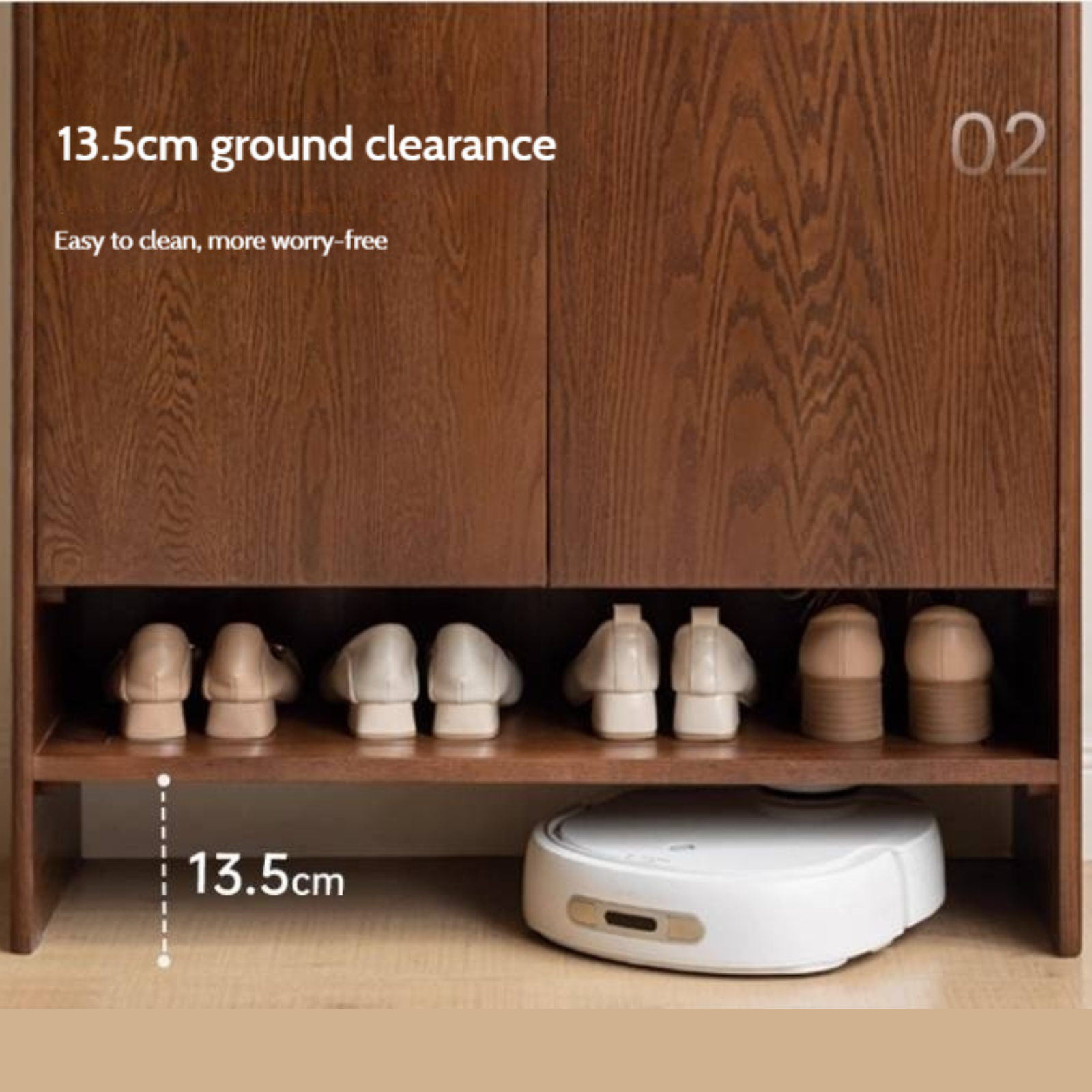 Oak Solid Wood Rock Plate Shoe Cabinet