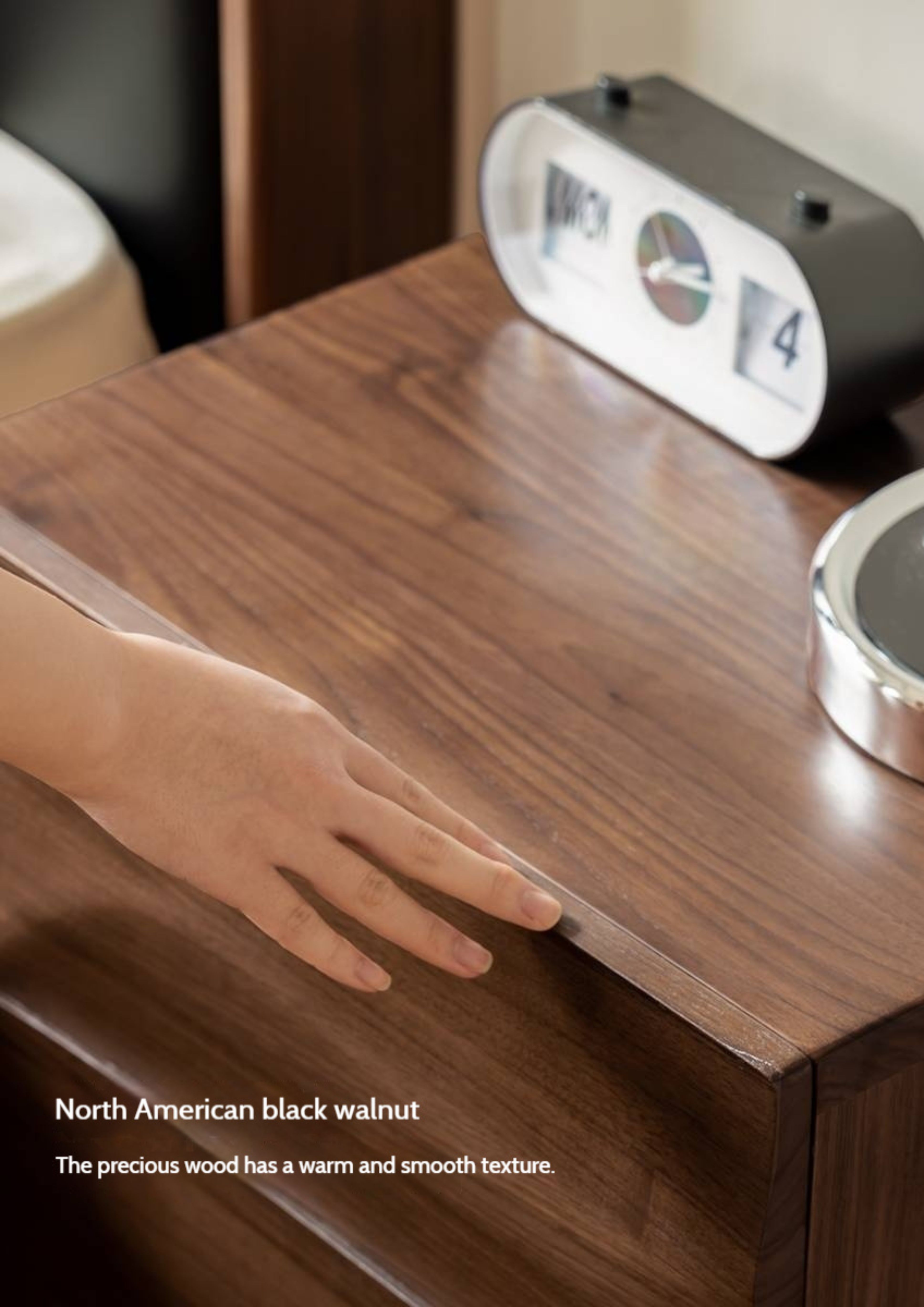 Black Walnut Solid Wood Luxury Nightstands