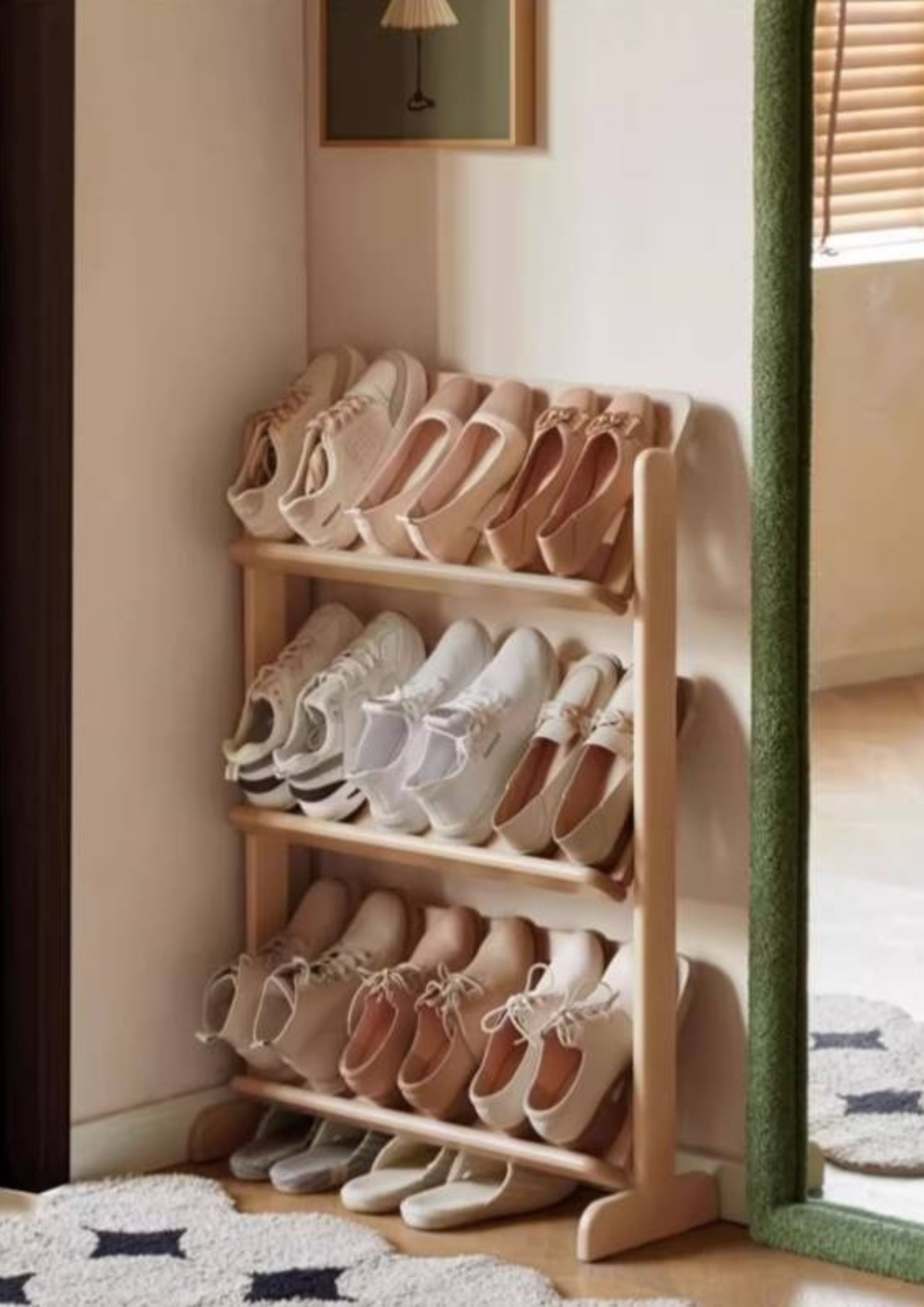 Birch, Beech Solid Wood Multi Layer Ultra Thin Shoe Racks