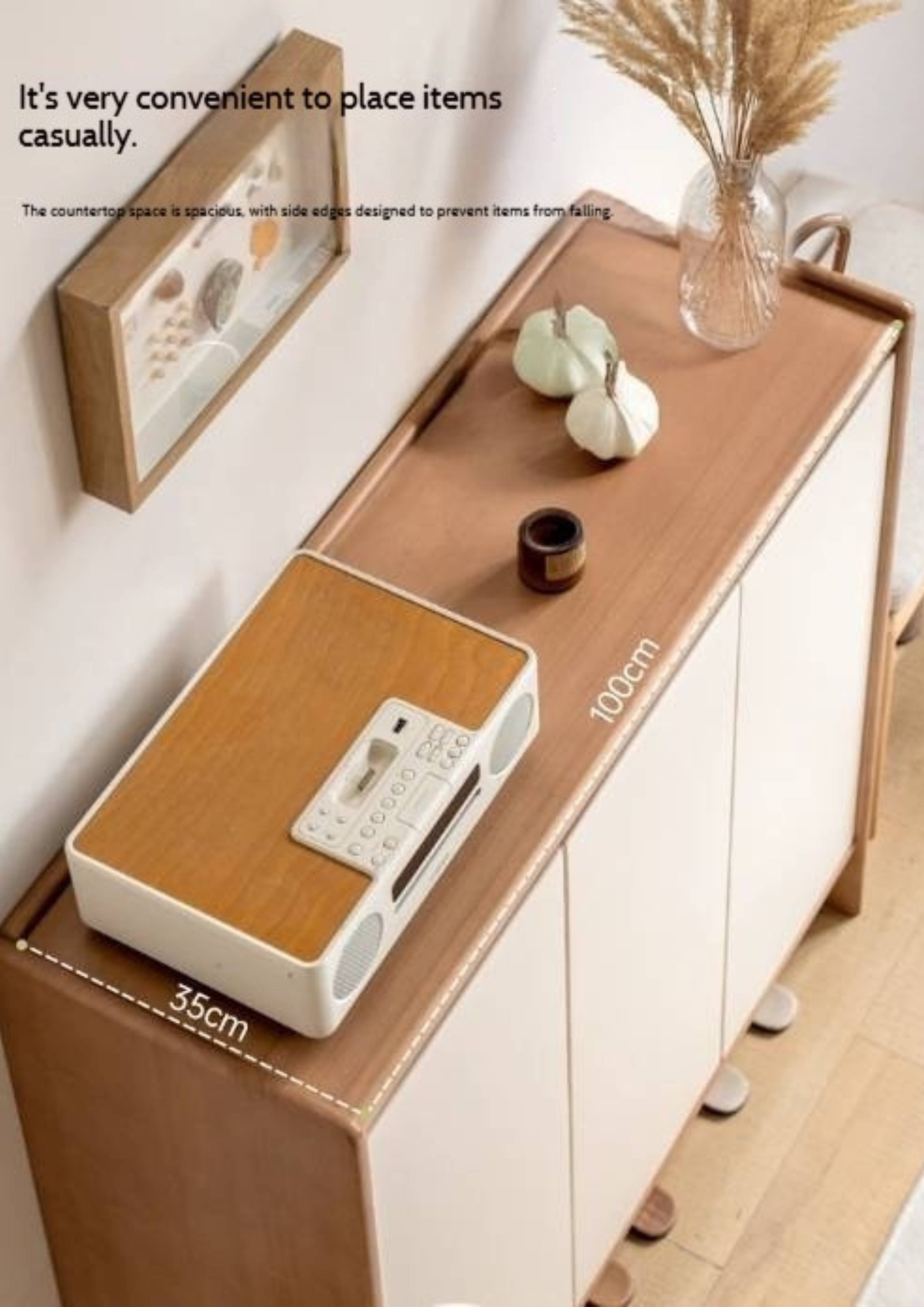 Solid Rubber Wood, Poplar Solid Wood Shoe Cabinet