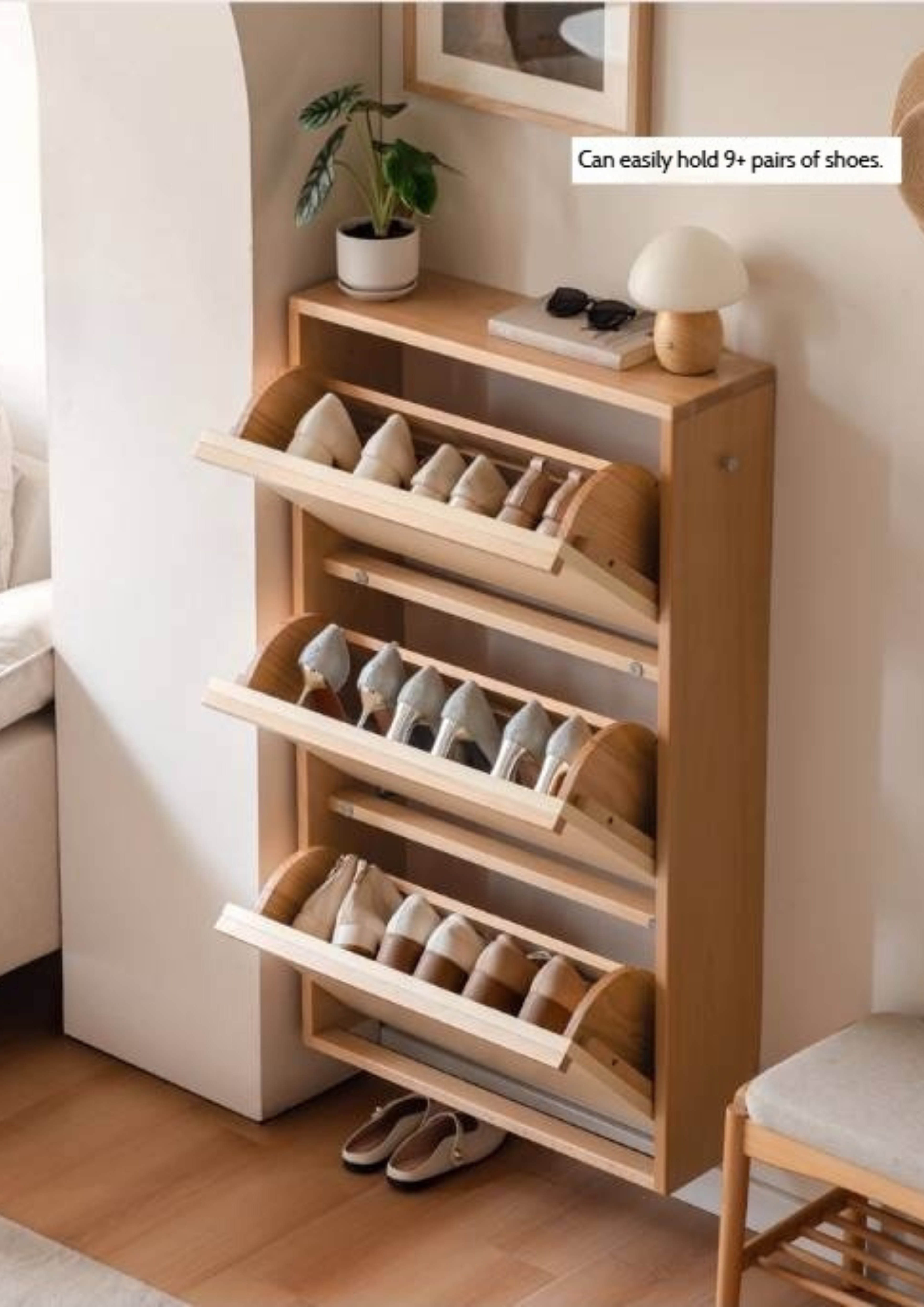 Beech Solid Wood Shoe Cabinet Hallway Cabinet