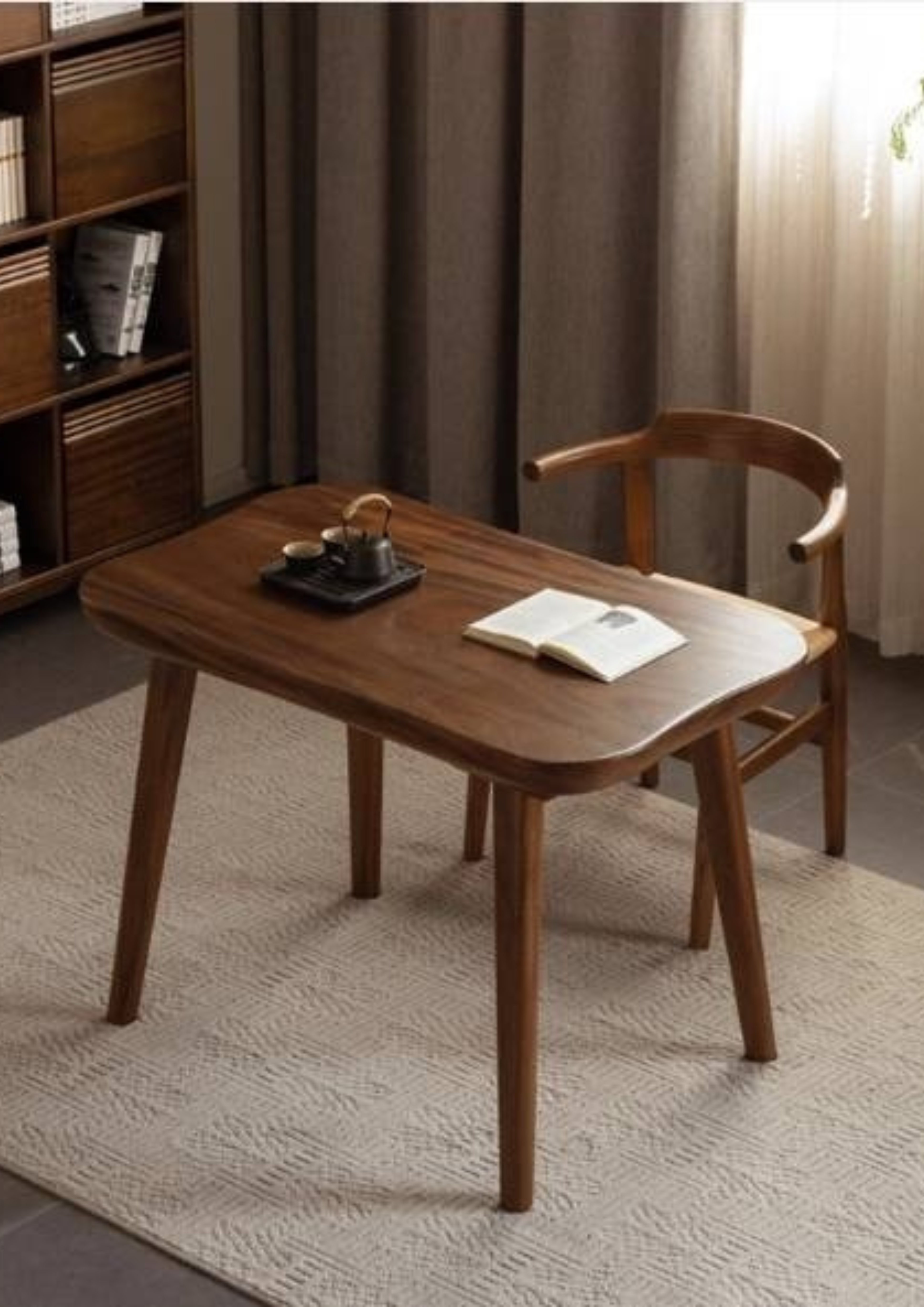 Black Walnut Solid Wood Natural Edge Tea Table