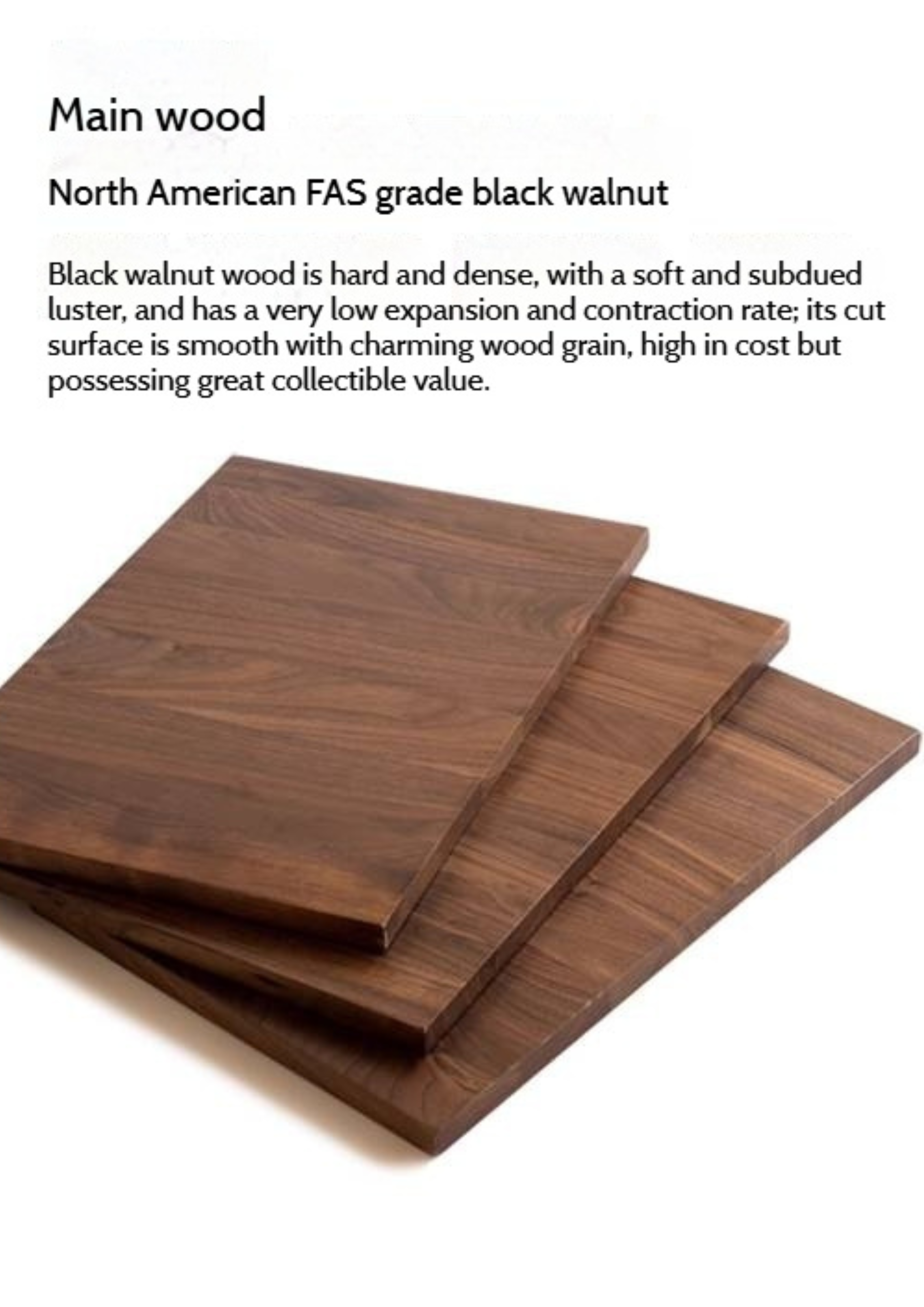 Black Walnut, Oak Solid Wood Folding Tea Table