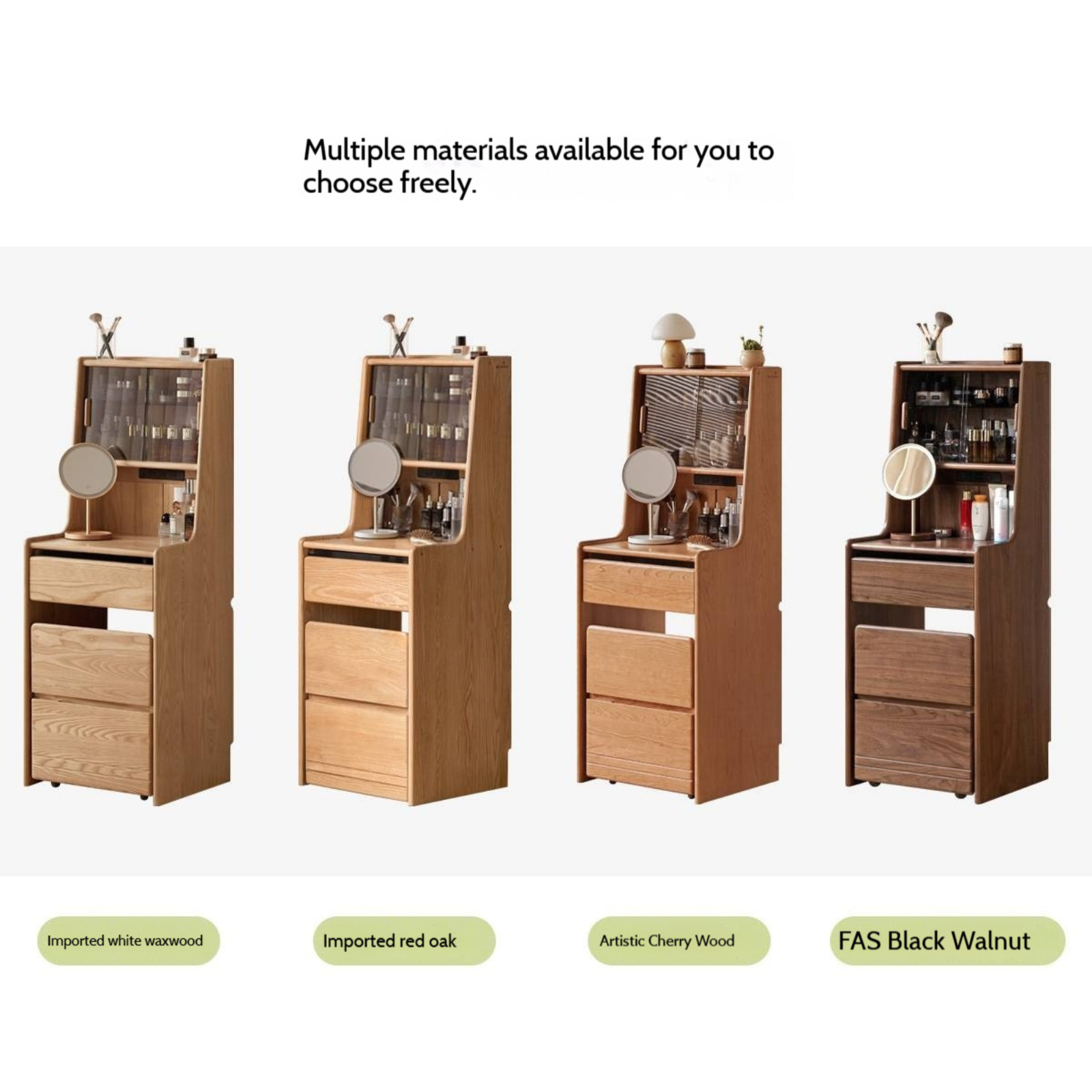 Ash Solid Wood Original Wood Style Multifunctional Dressing Table