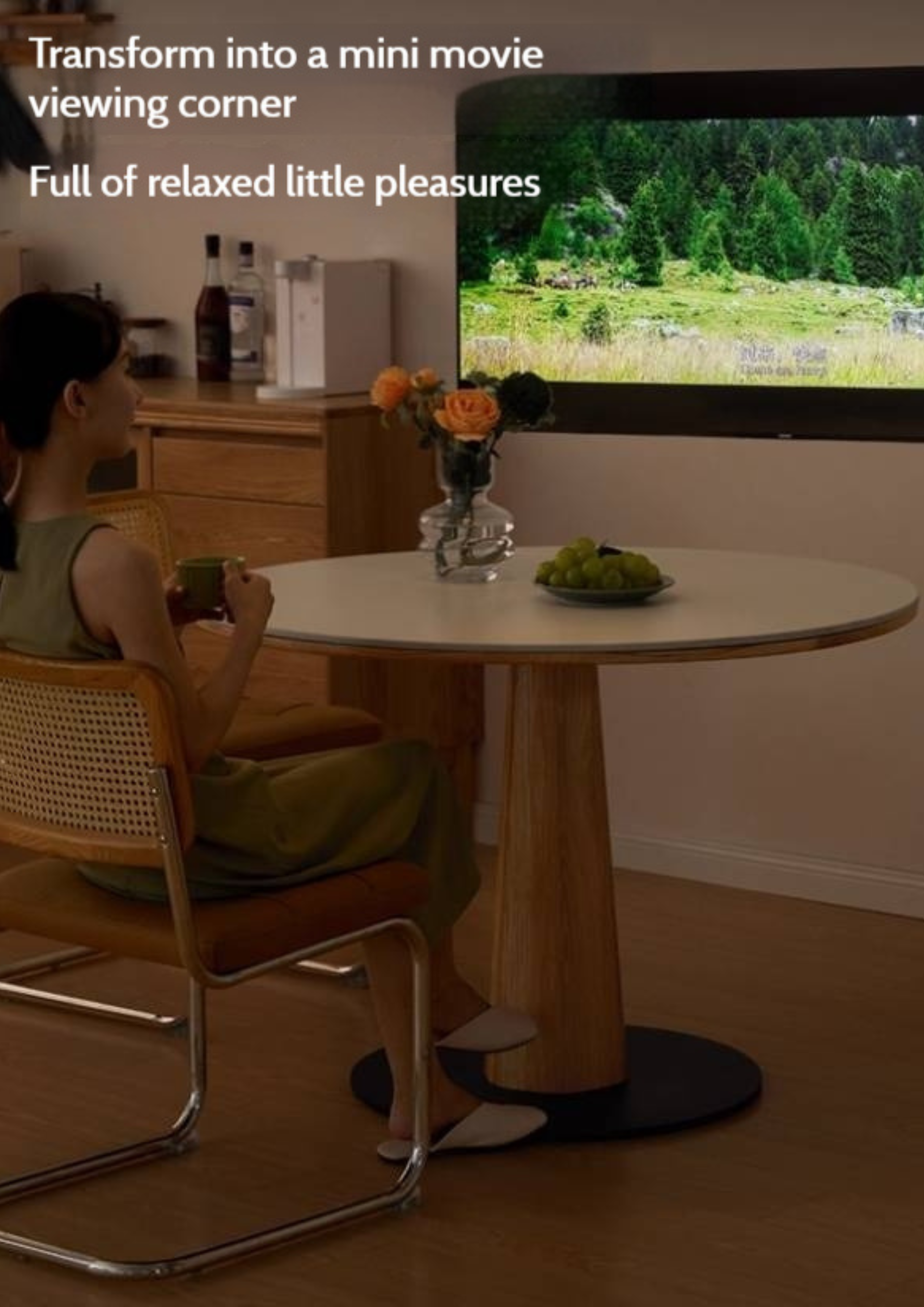 Oak Solid Wood Slab Round Dining Table