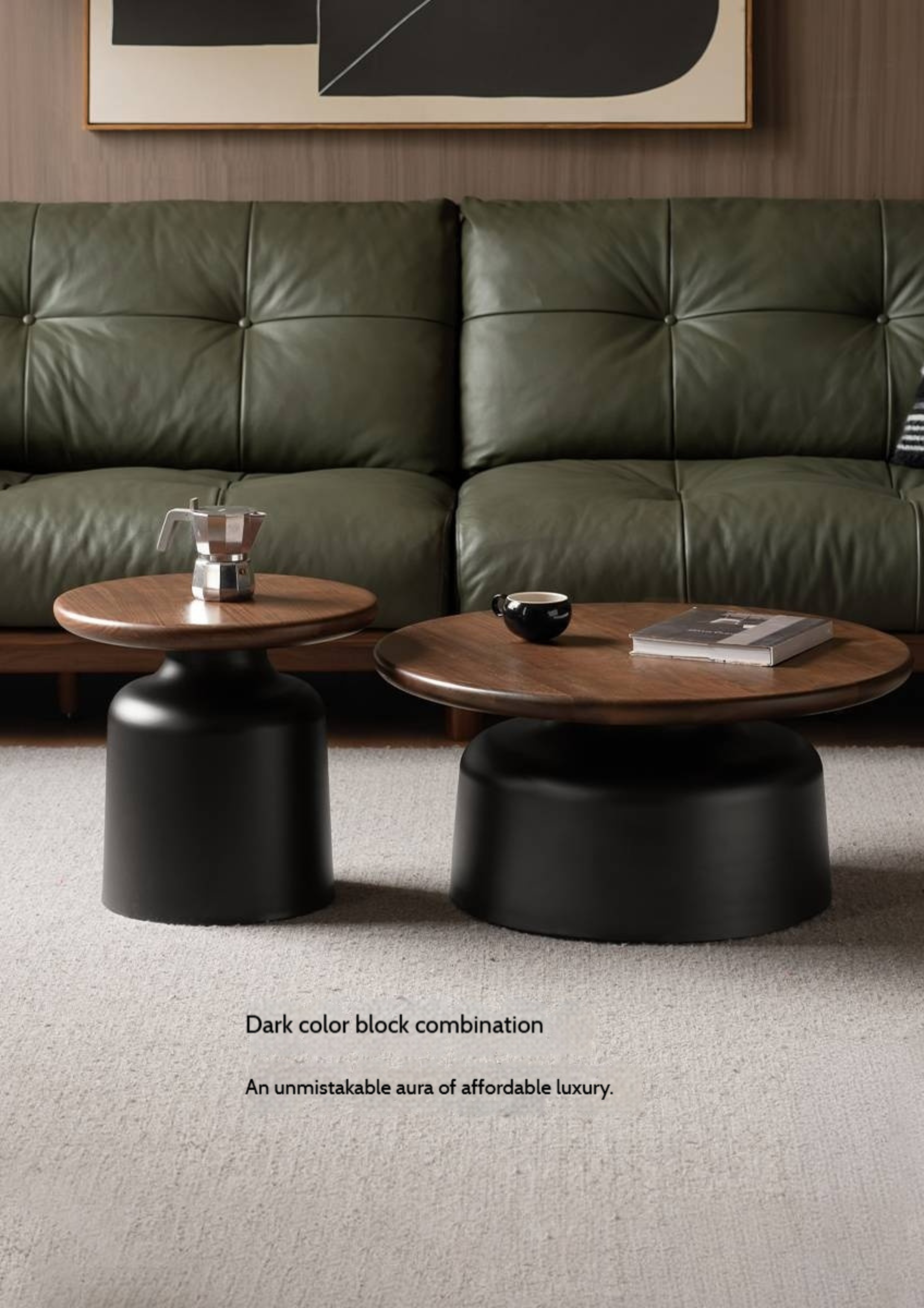 Black Walnut Solid Wood Italian Light Luxury Tea Table