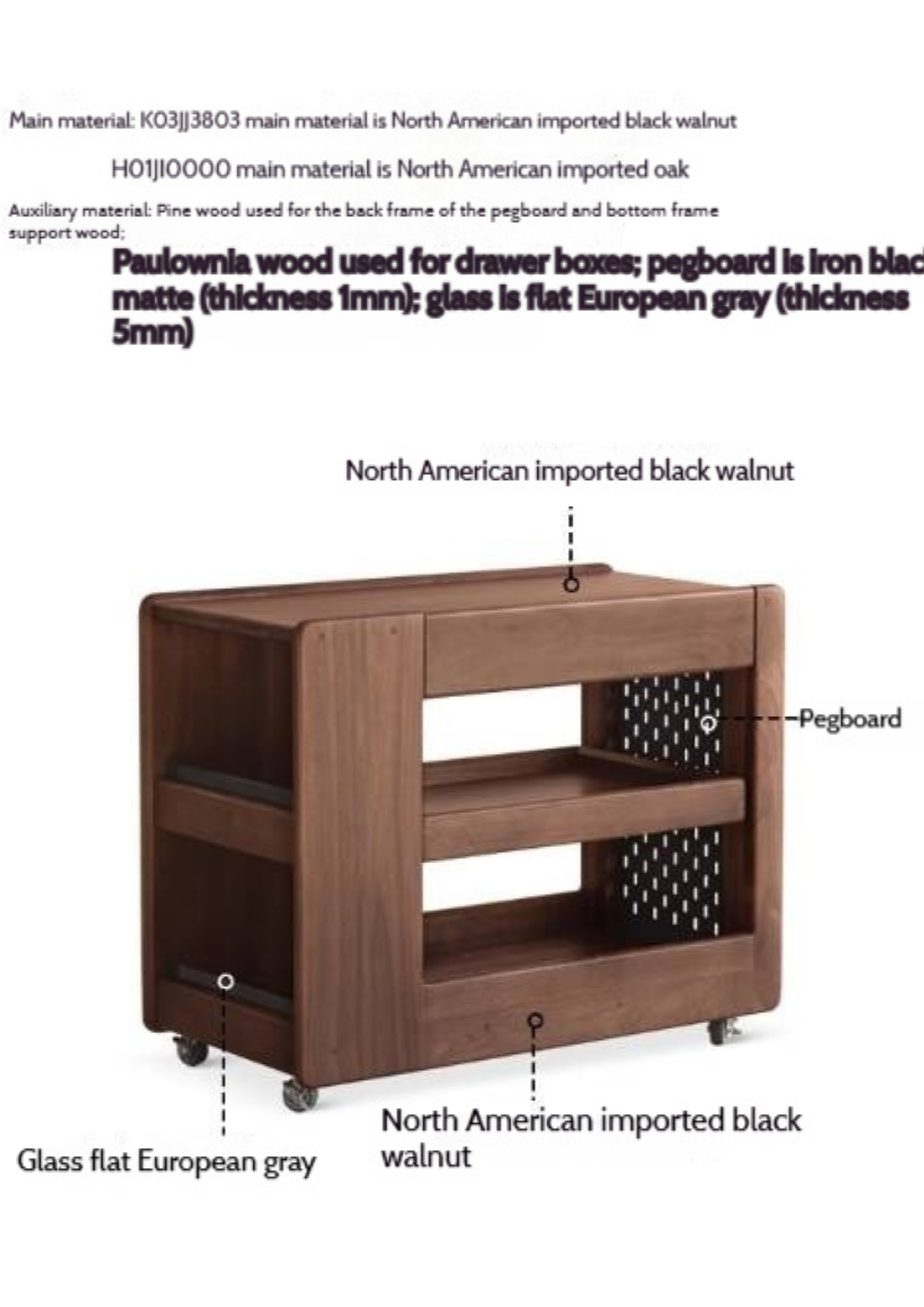 Black Walnut, Oak Solid Wood Luxury Corner Side Table