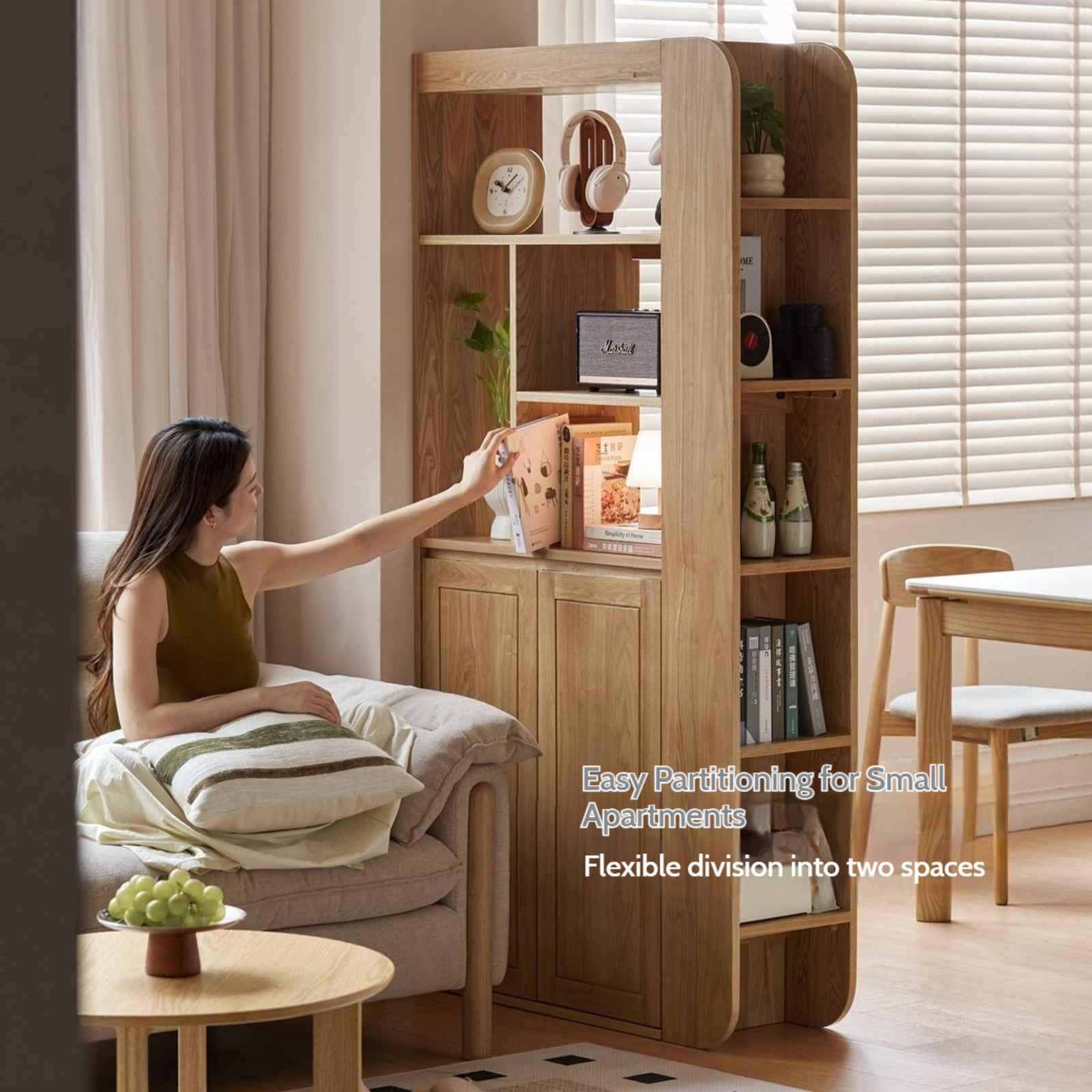 Oak, Ash Solid Wood Partition Cabinet