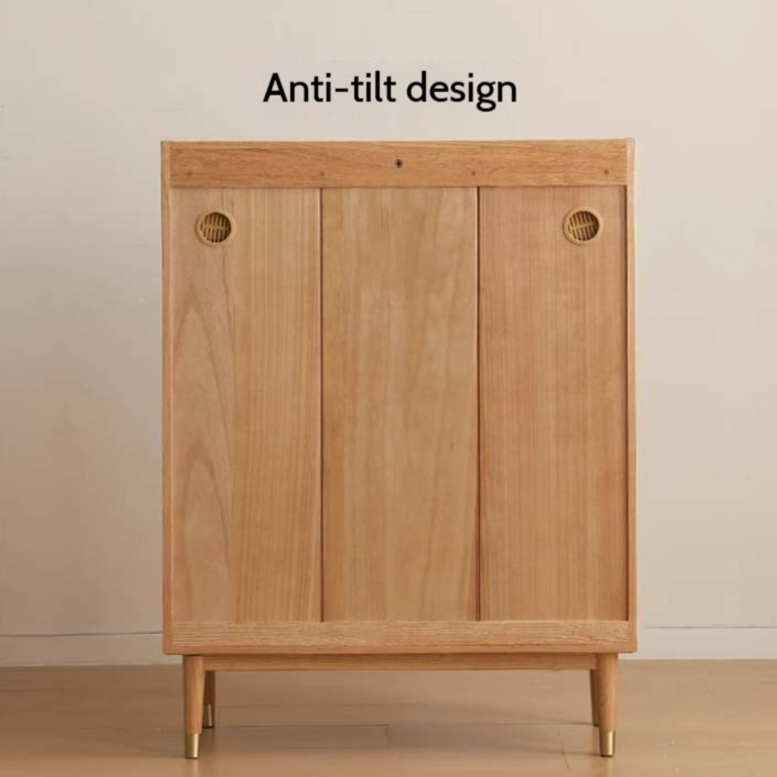 Oak Modern Nordic Shoe Cabinet.