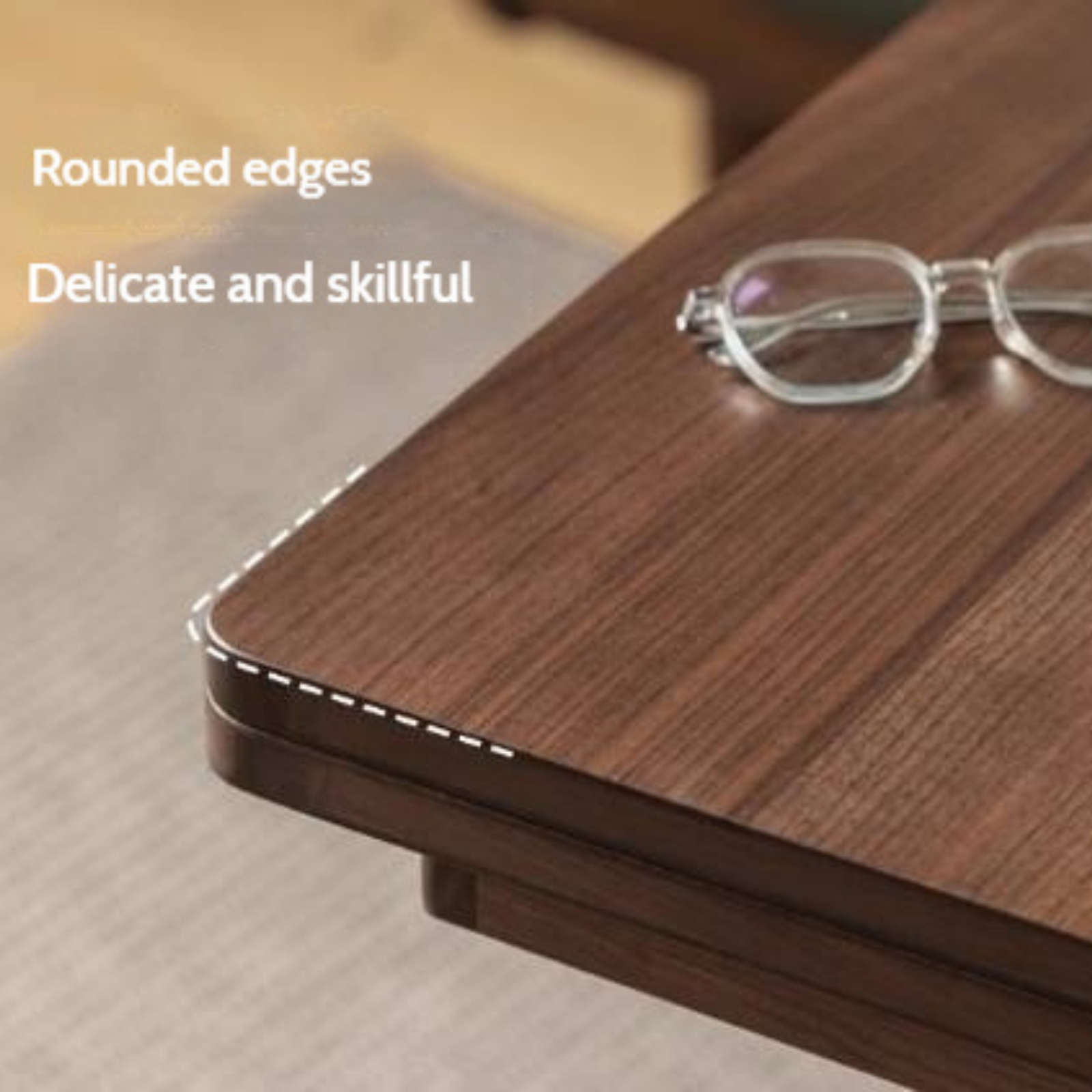 Black Walnut, Oak Solid Wood Folding Tea Table