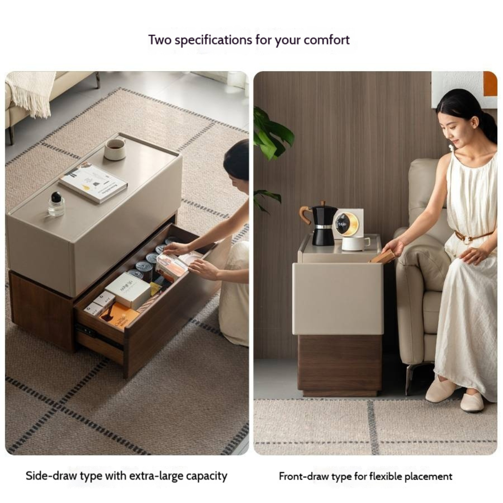 Black Walnut, Tulipwood Solid Wood Italian Light Luxury Style Side Table