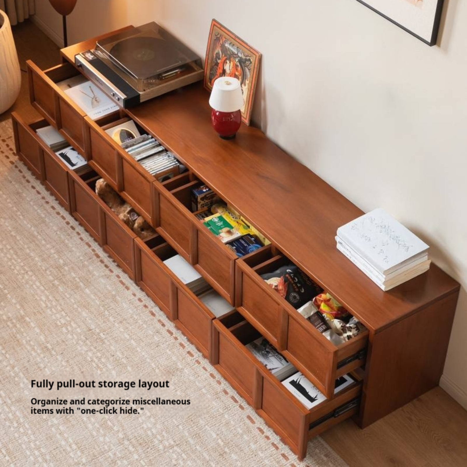 Poplar Solid Wood Antique Style TV Cabinet