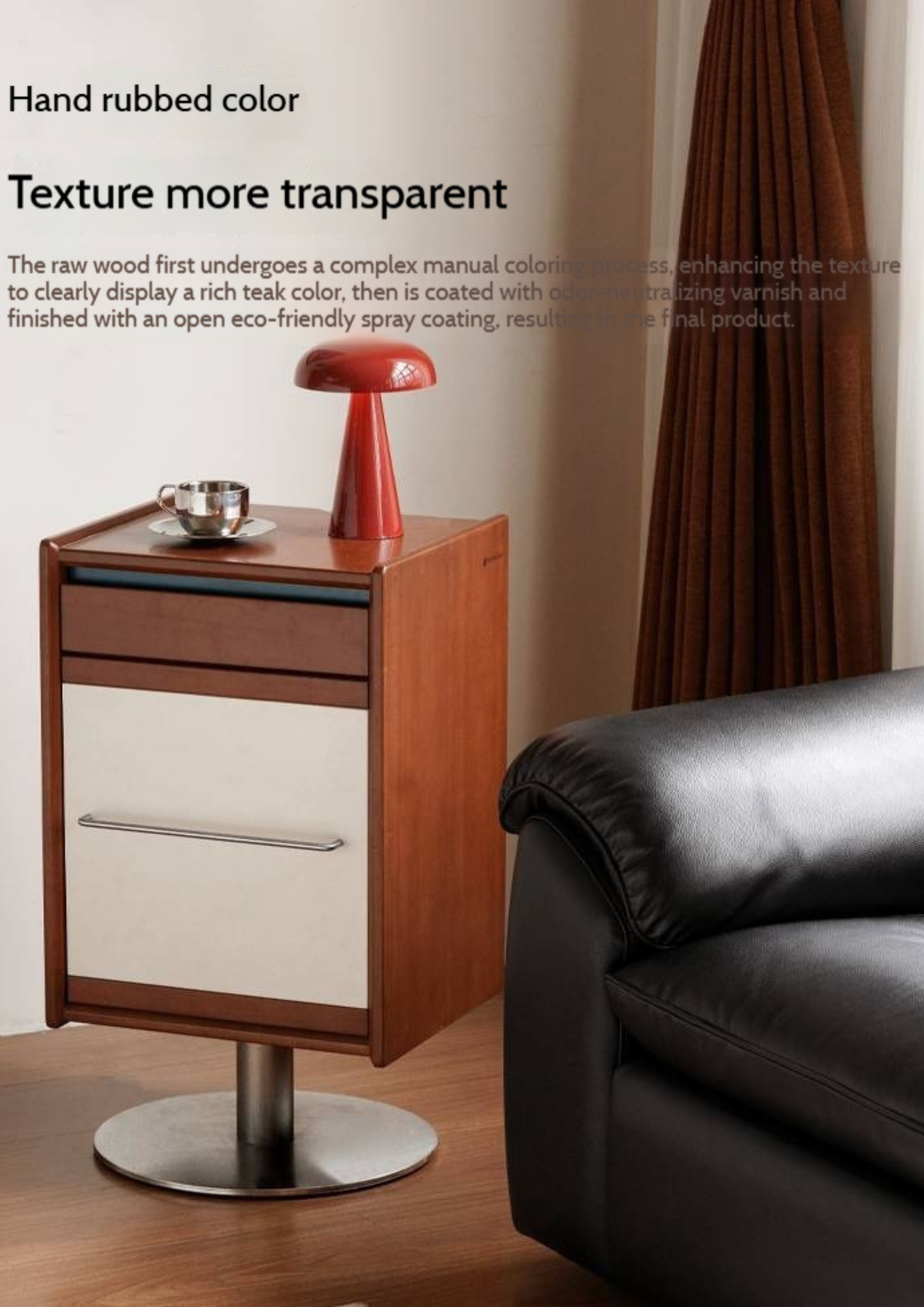 Poplar Solid Wood Vintage Side Table