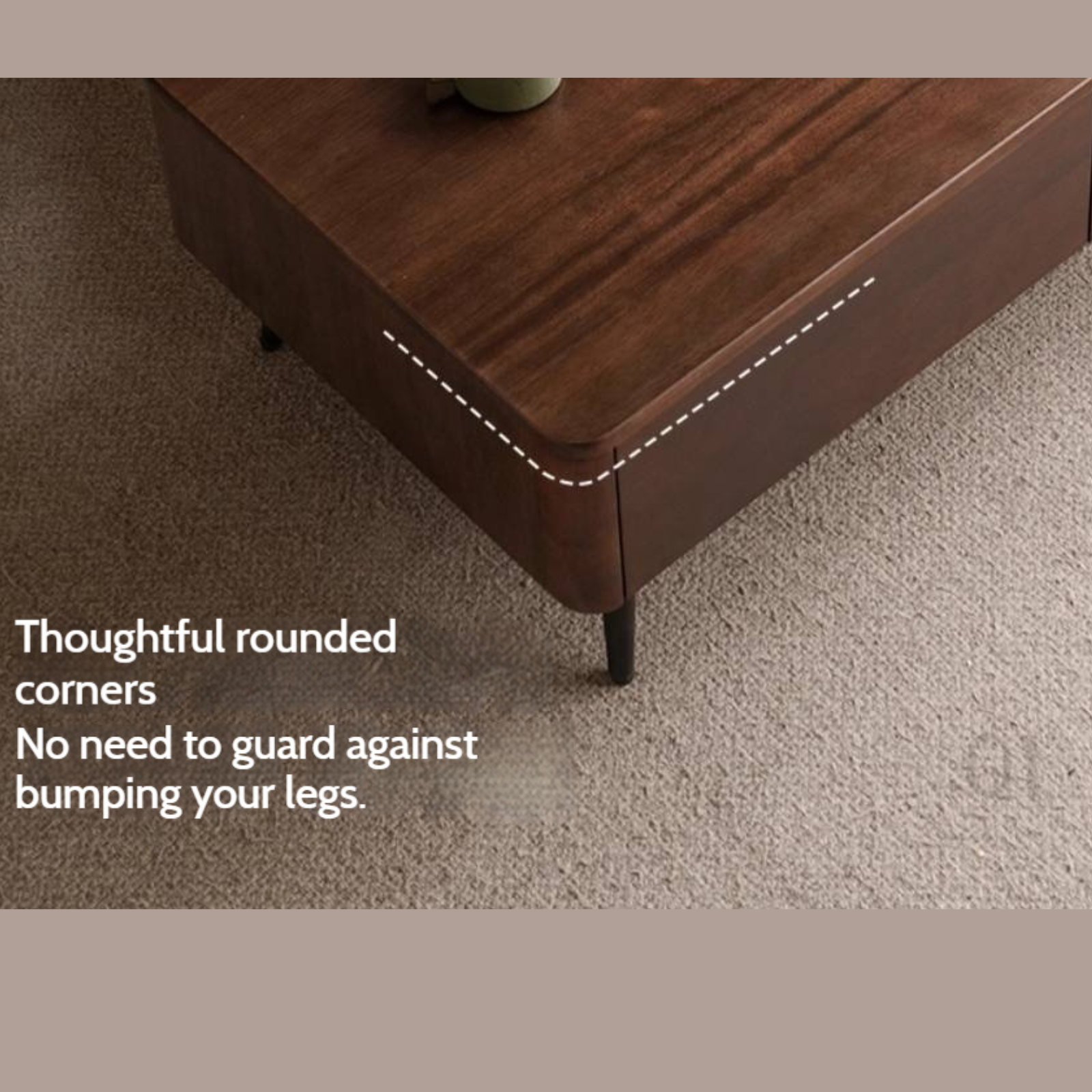 Sandalwood Solid Wood Italian Light Luxury Coffee Table