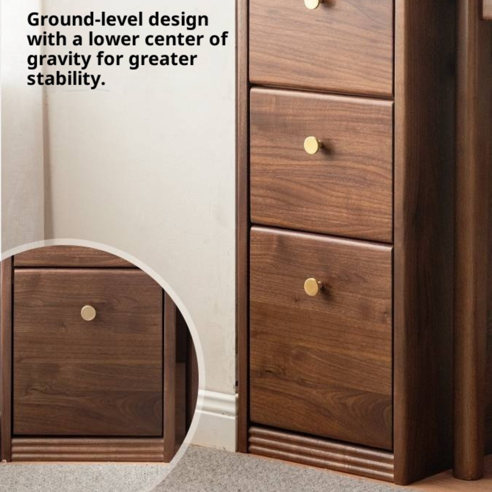 Black Walnut, Oak Solid Wood Narrow Bookcase