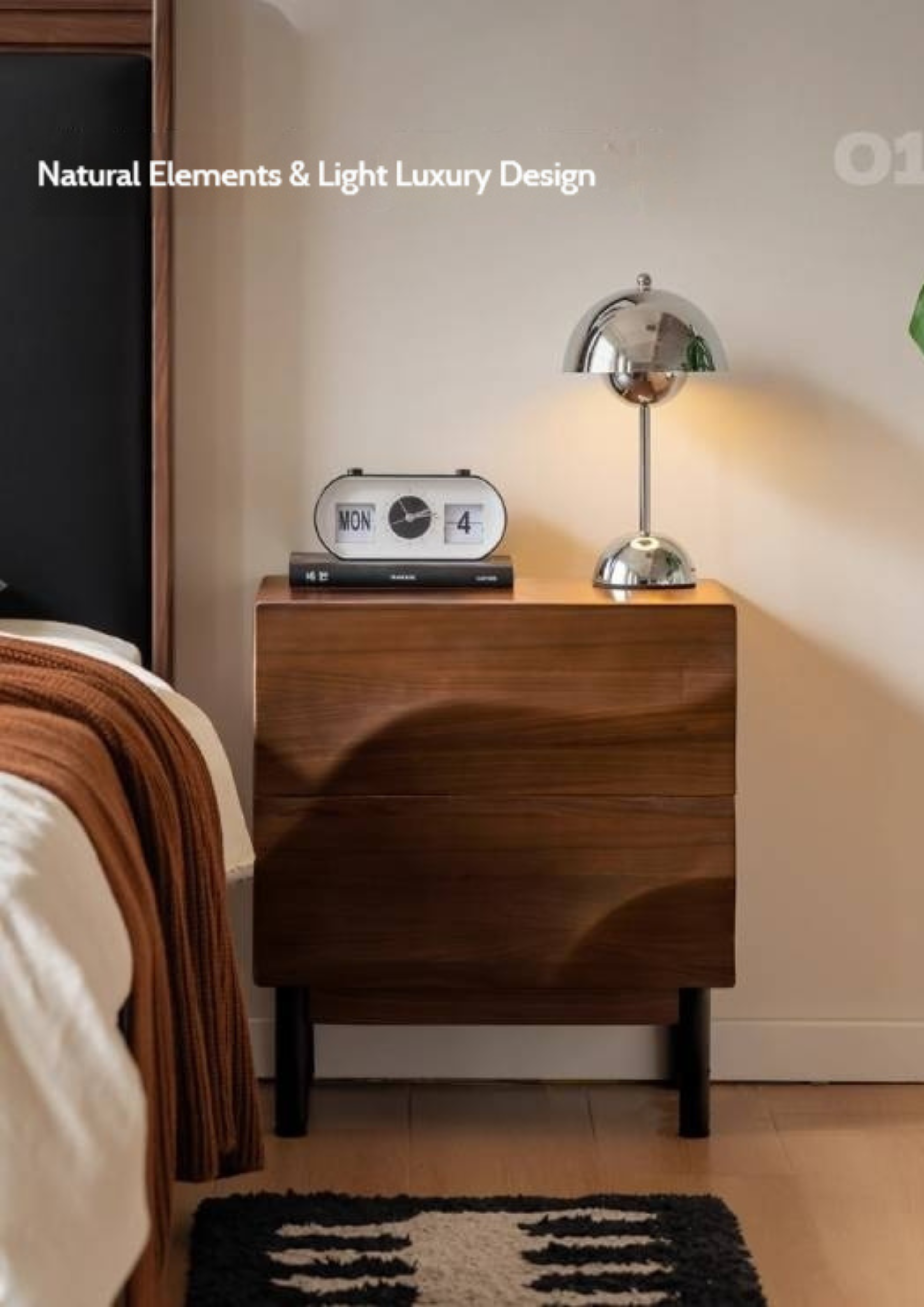 Black Walnut Solid Wood Luxury Nightstands