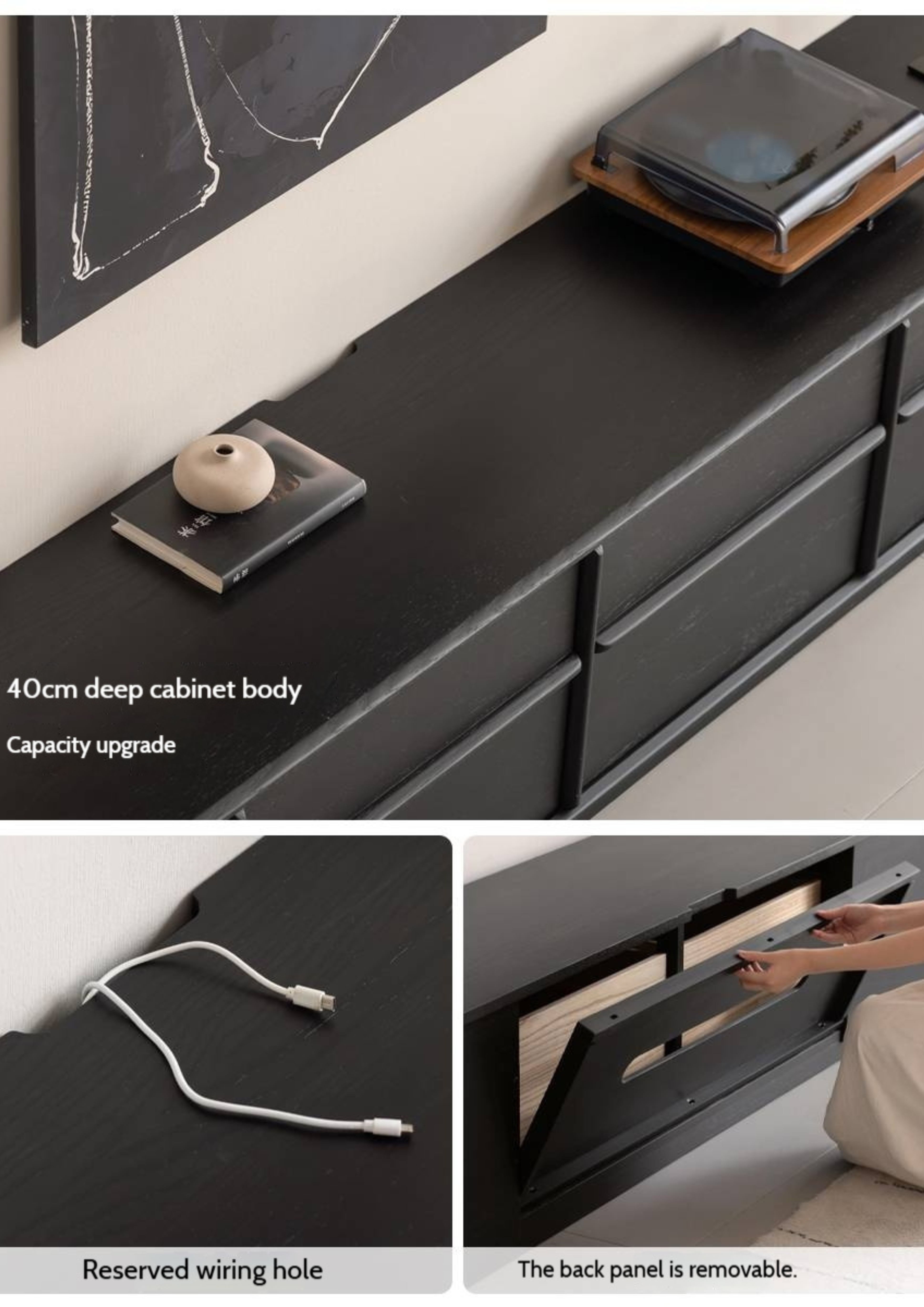 Oak Solid Wood Skeleton Line Modern TV Stand