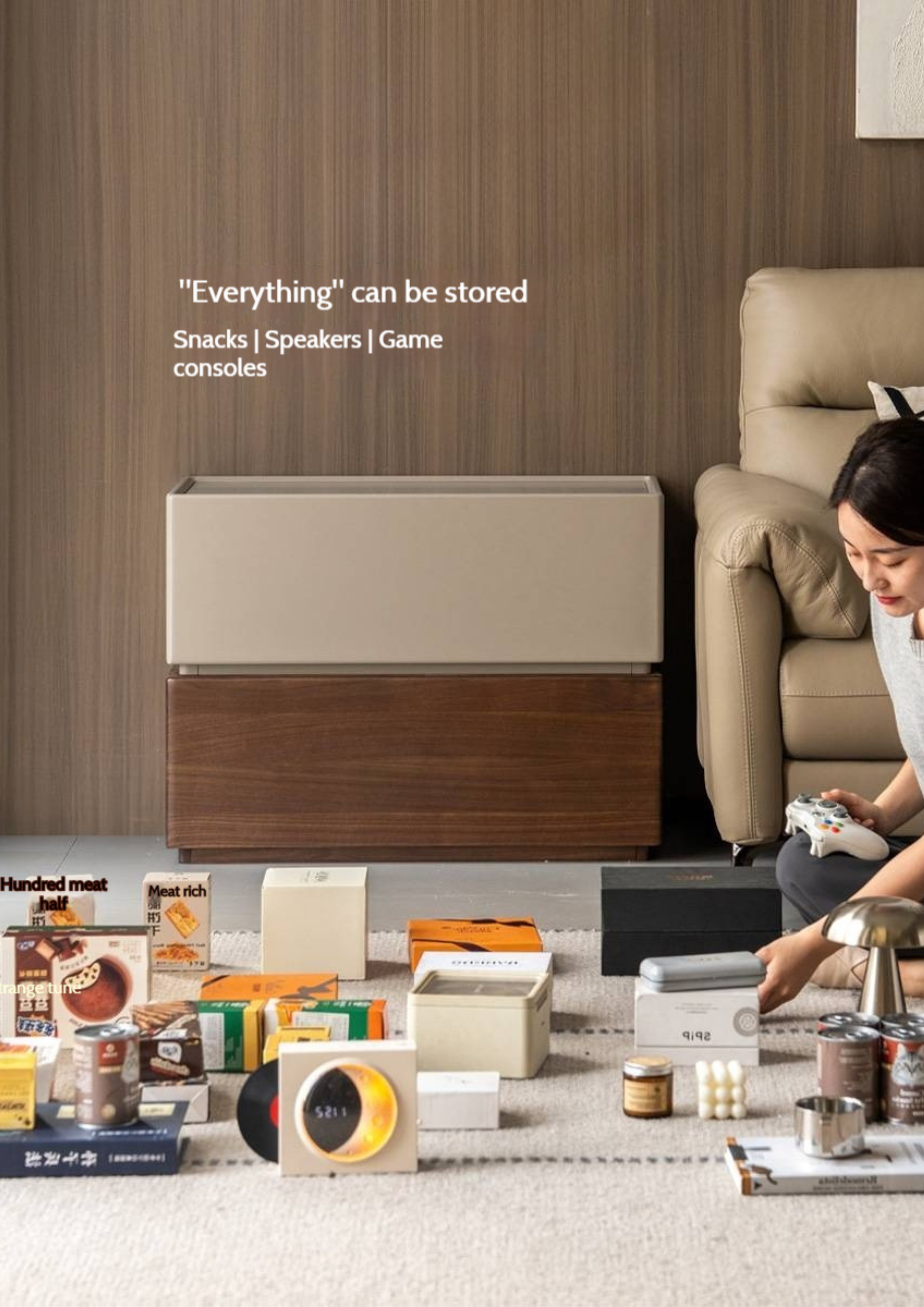 Black Walnut Solid Wood Italian Light Luxury Style Side Table