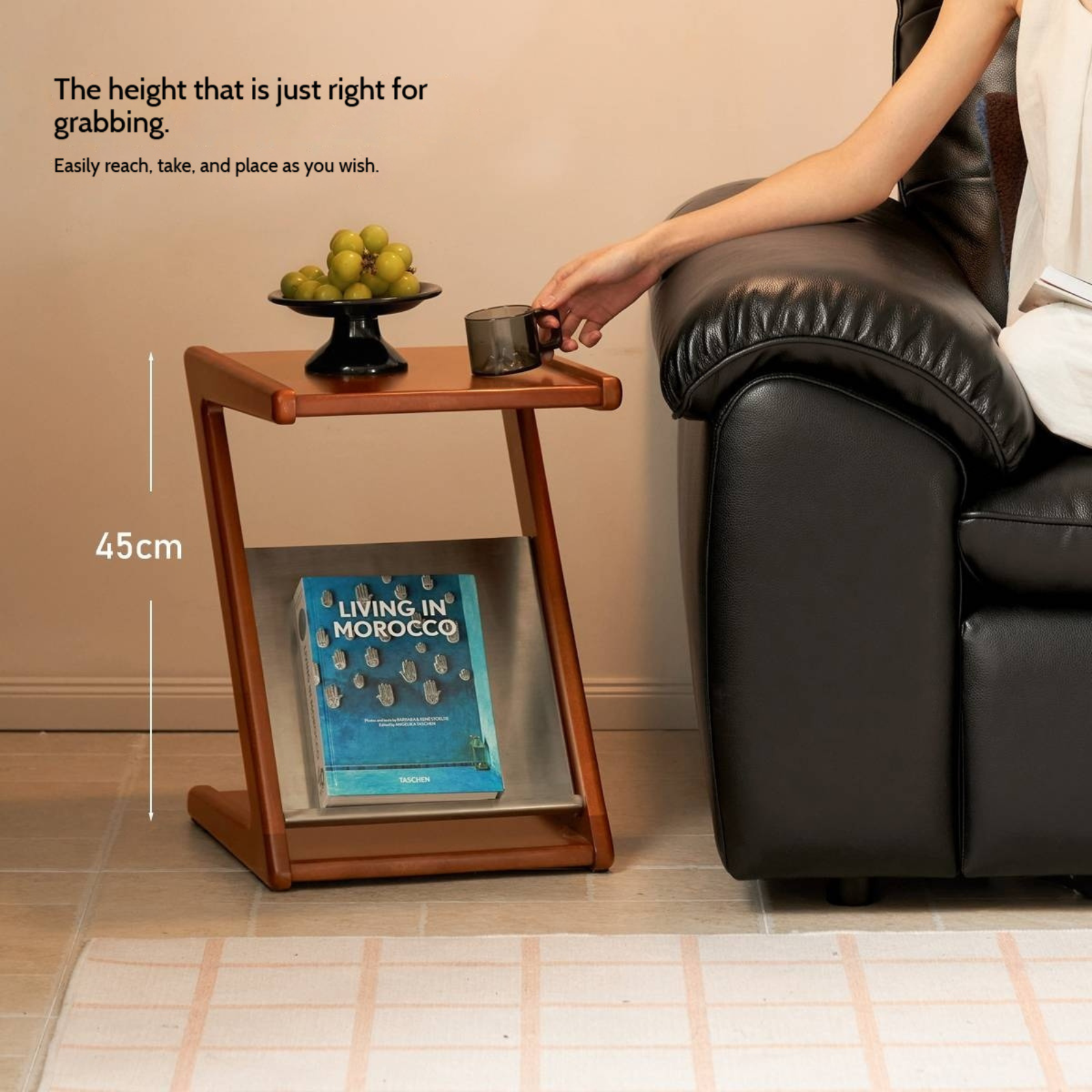 Poplar Solid Wood Bauhaus Style Side Table