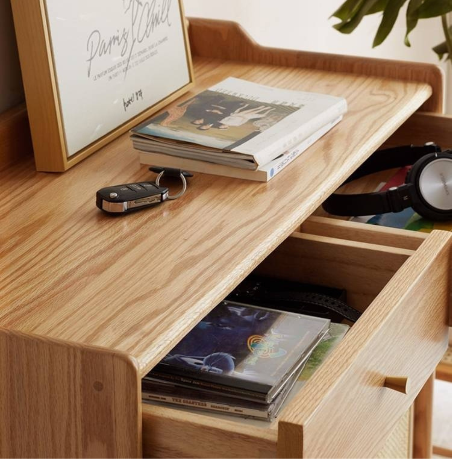 Oak Solid Wood Modern Nordic Storage Shoe Cabinet