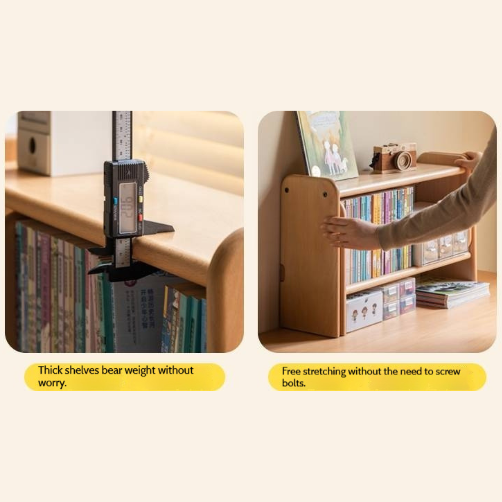 Beech Solid Wood Height Adjustable Children's Learning Desk with Eye-Protection Lamp