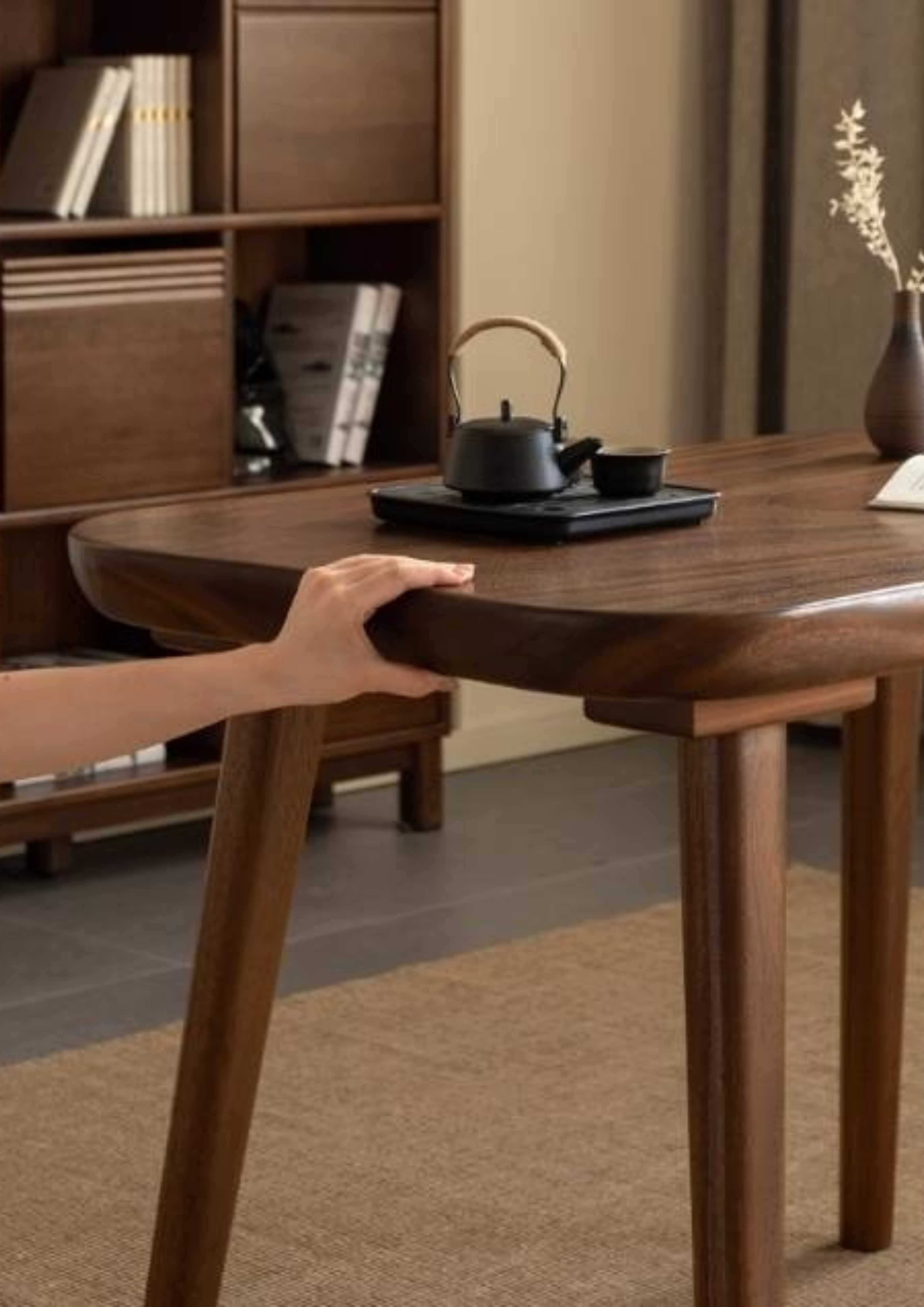 Black Walnut Solid Wood Natural Edge Tea Table