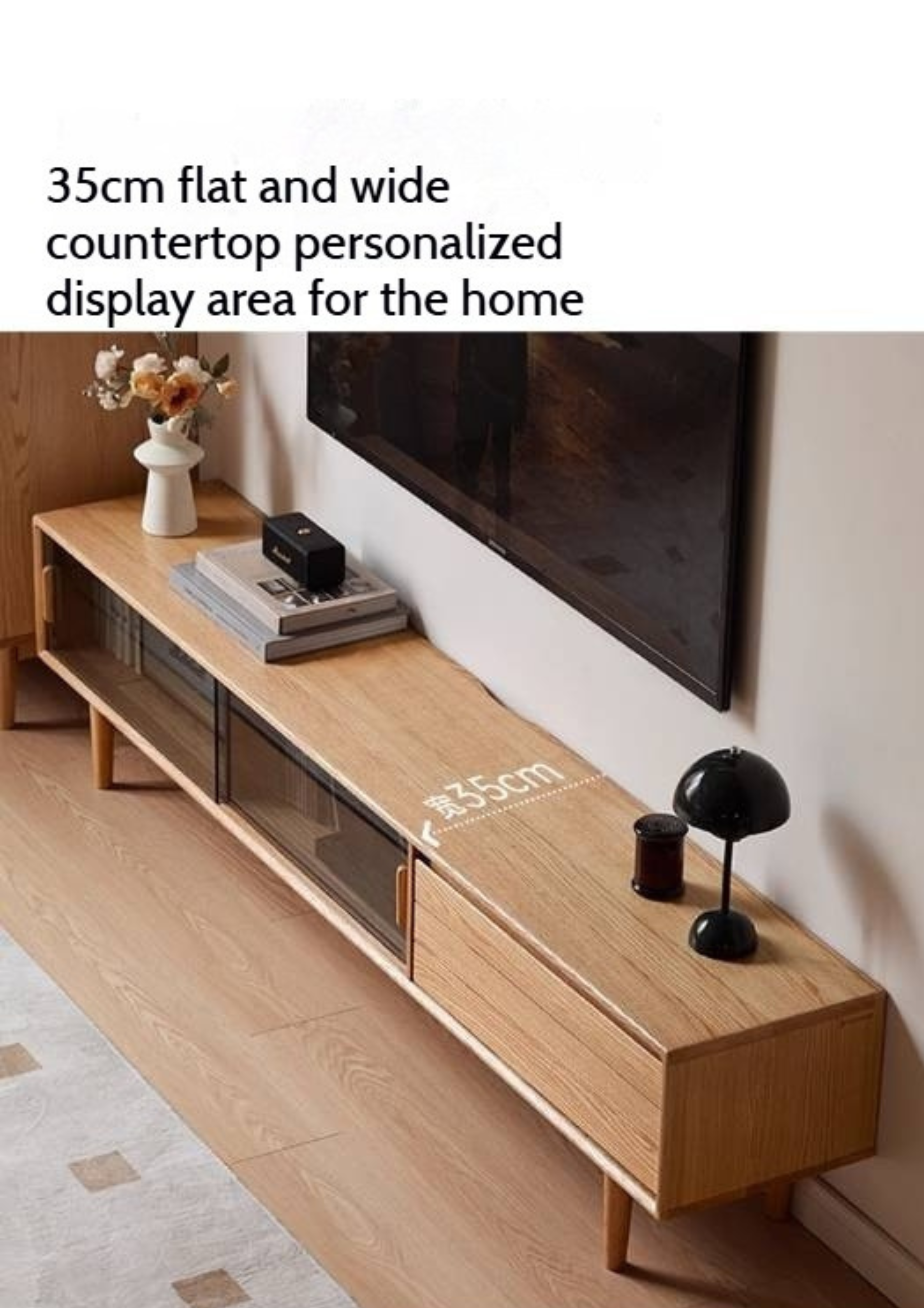 Oak Solid Wood Modern TV Cabinet