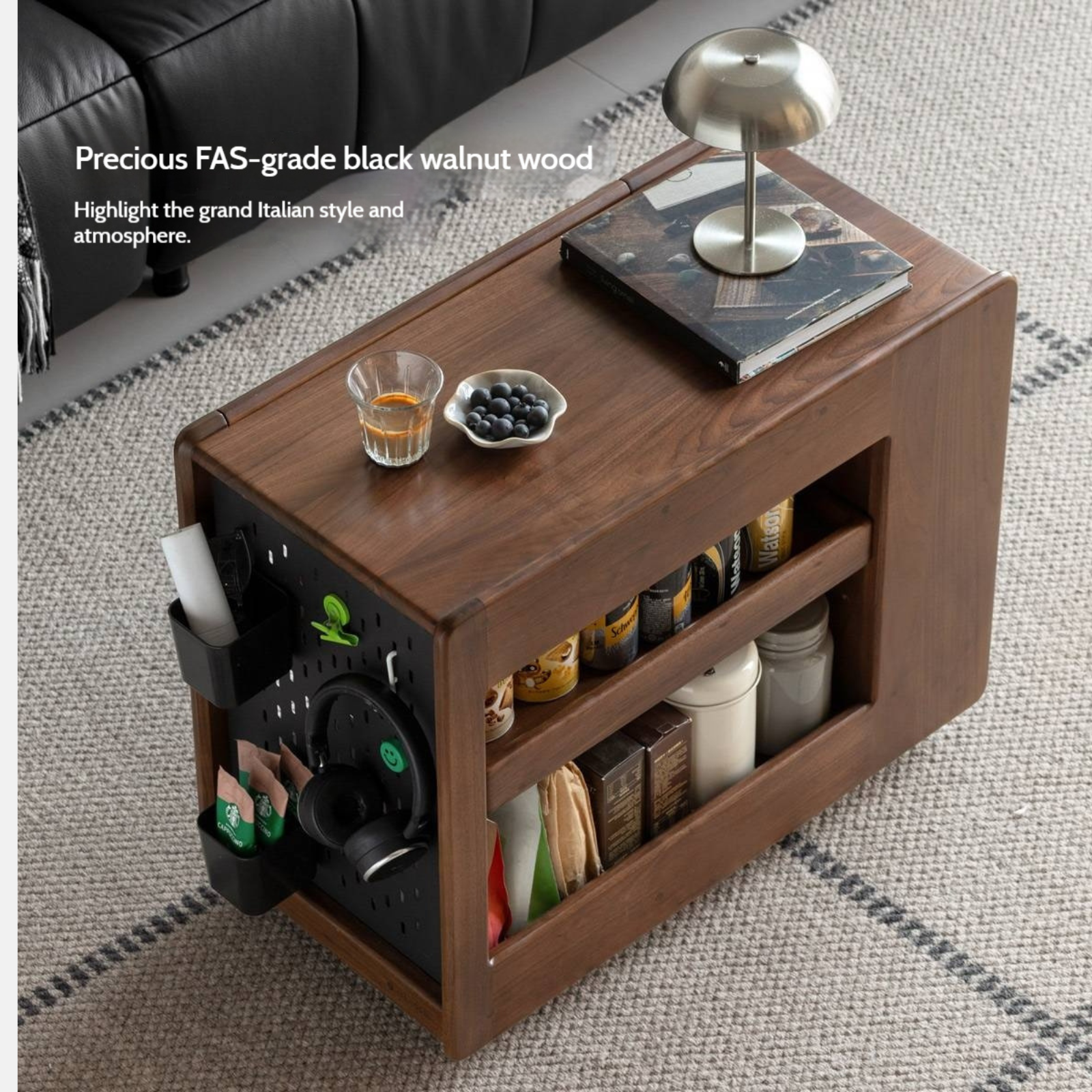 Black Walnut, Oak Solid Wood Luxury Corner Side Table